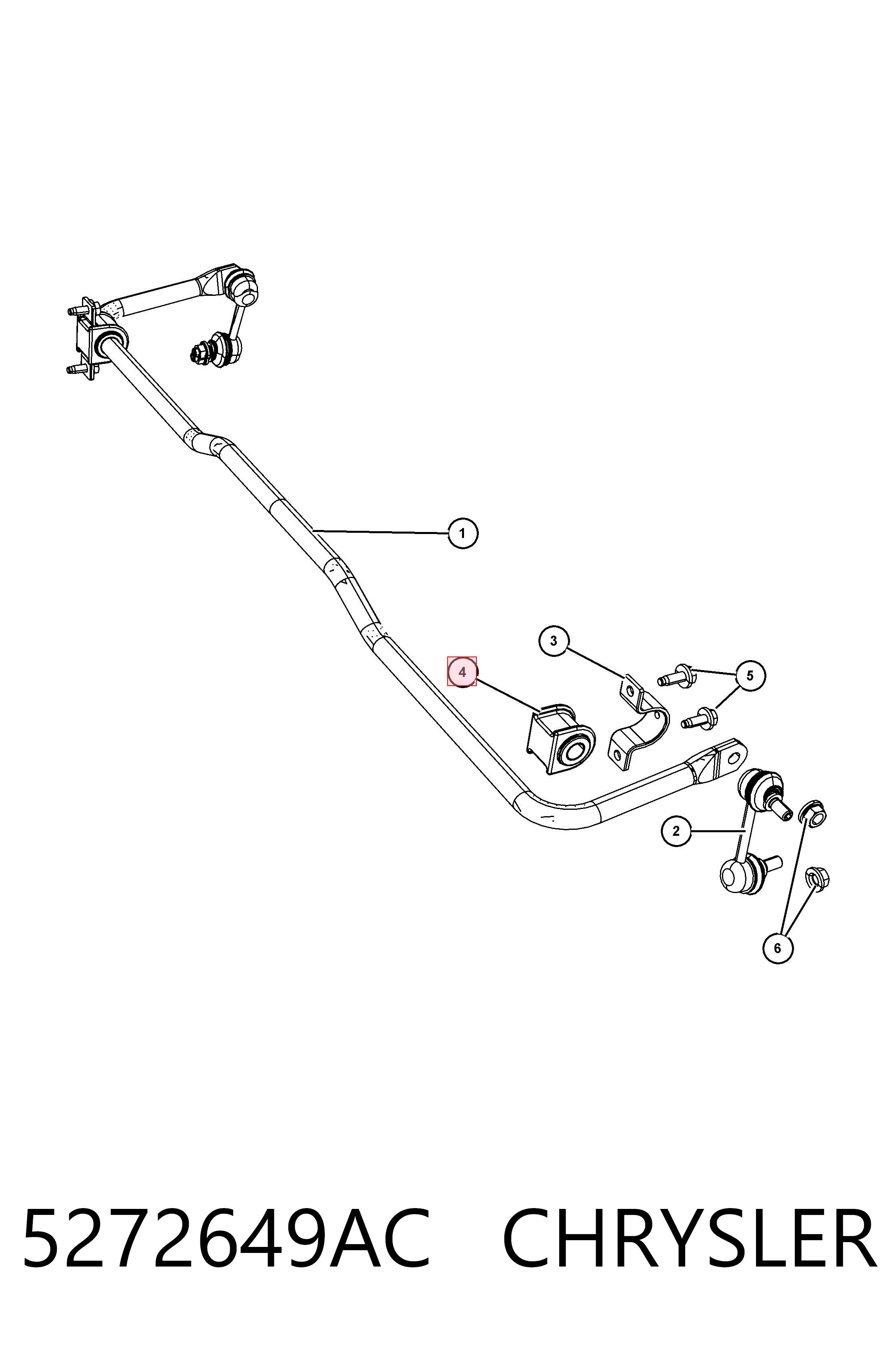 5272649AC Chrysler Tuleja stabilizatora tylnego