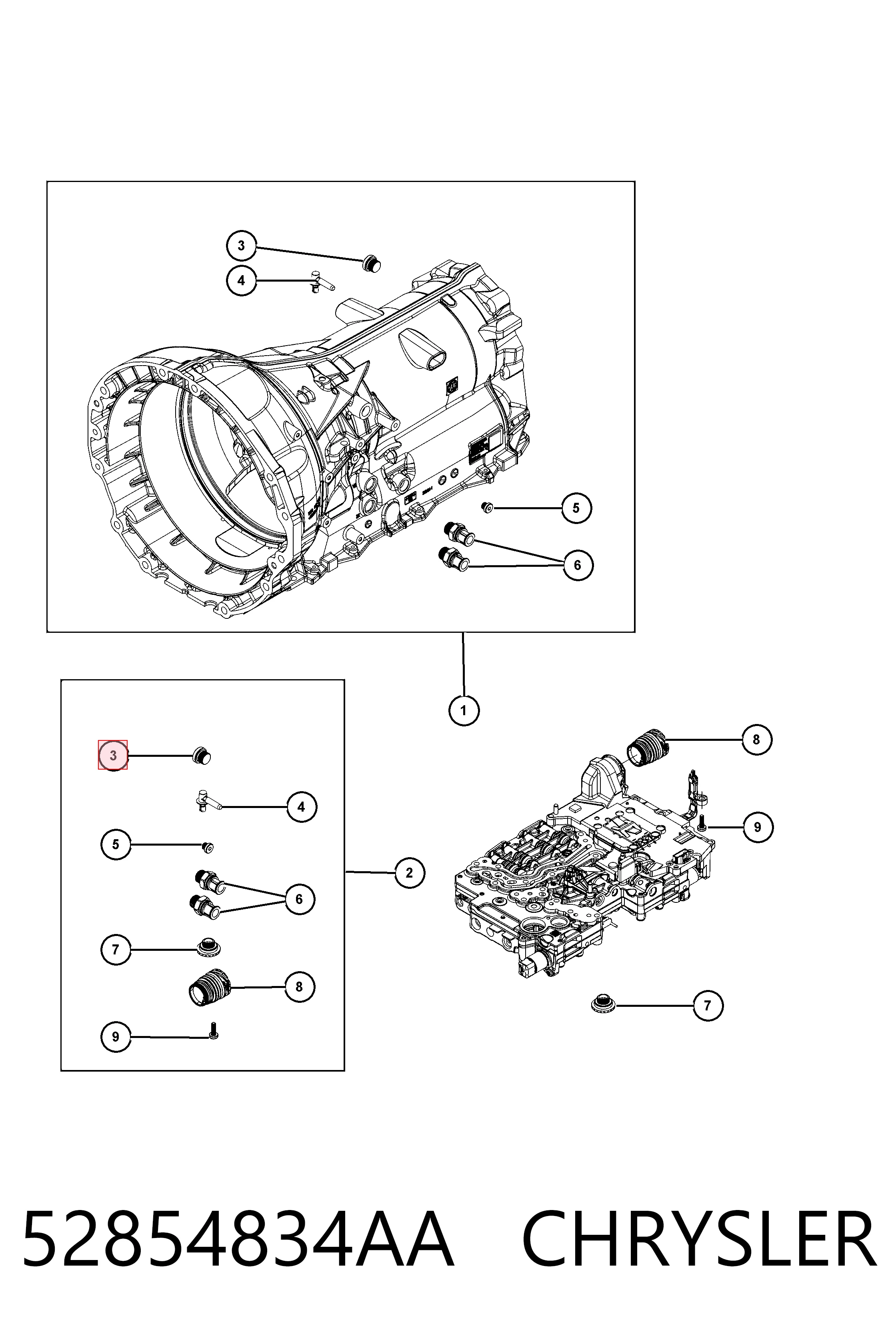 52854834AA Chrysler Miska automatycznej skrzyni biegów