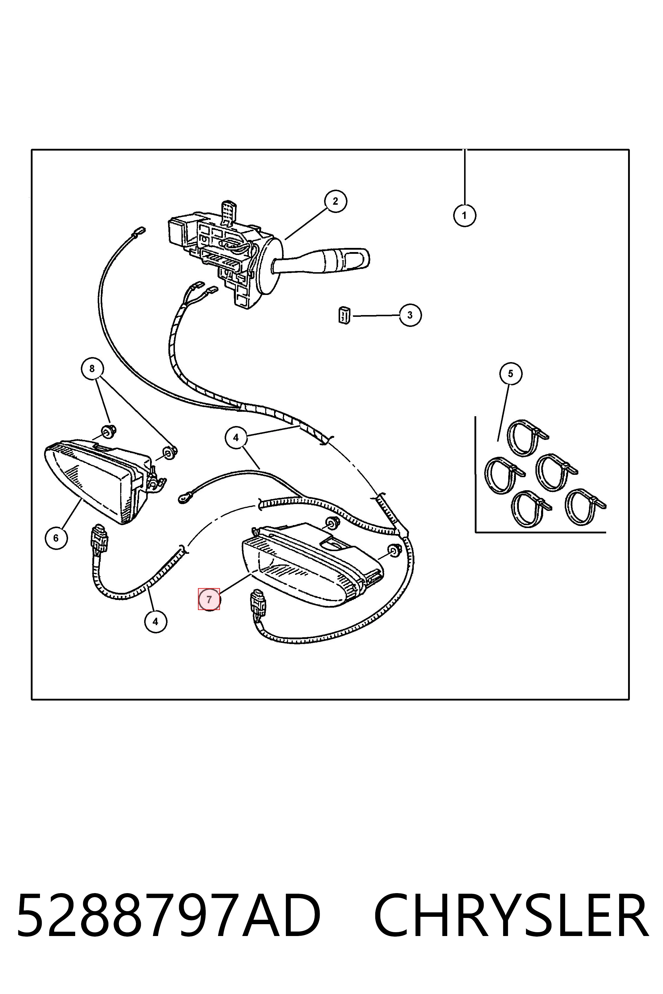 Do koszyka Lampa przeciwmgielna lewa Chrysler PT Cruiser  