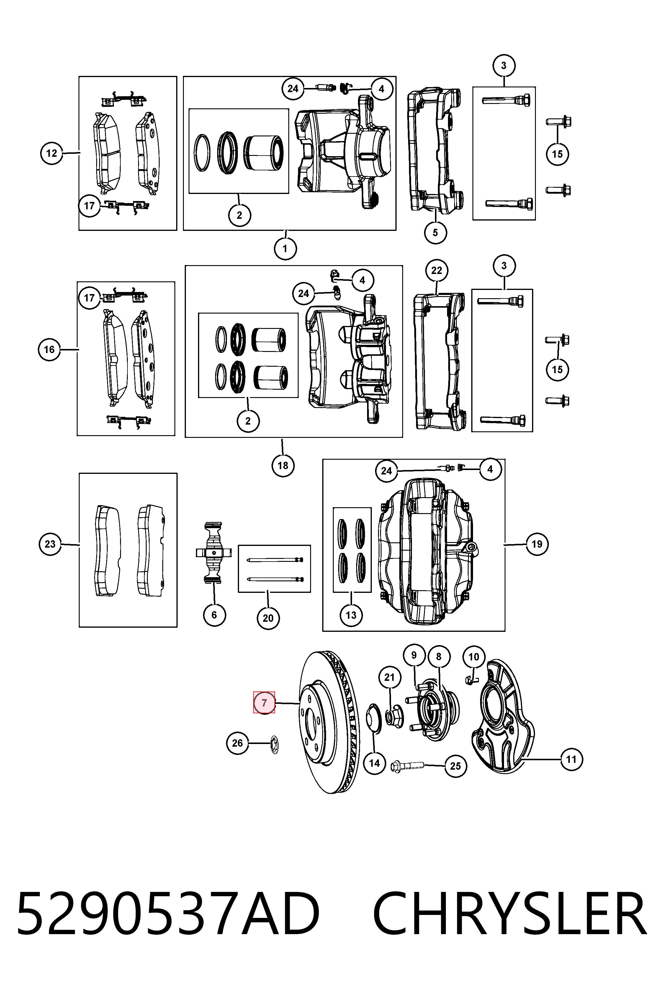 5290537AD Chrysler Tarcza hamulcowa przednia