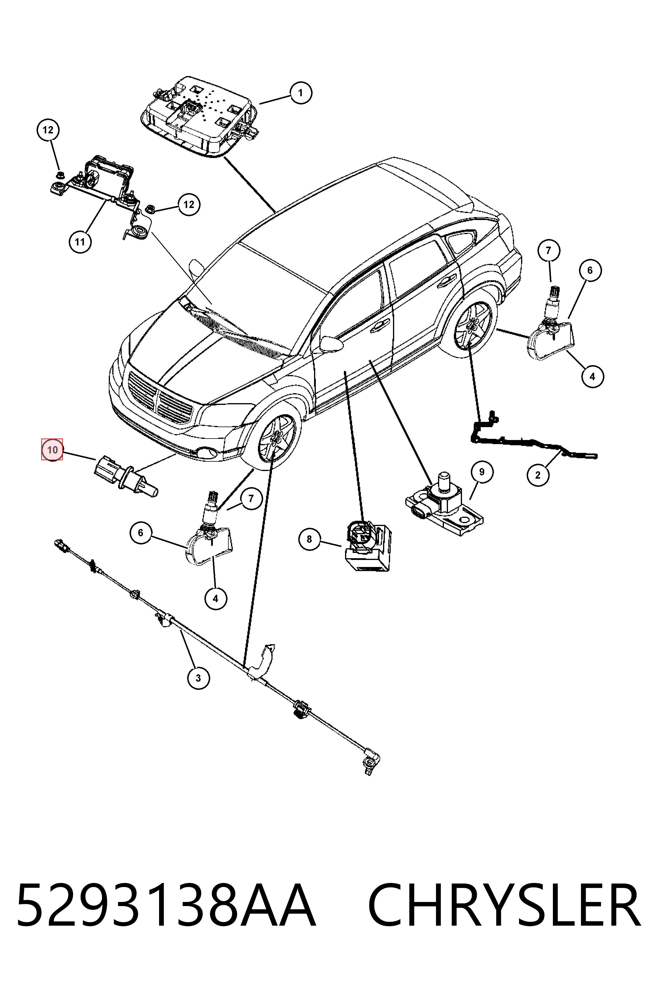 5293138AA Chrysler Czujnik temperatury powietrza wlotowego