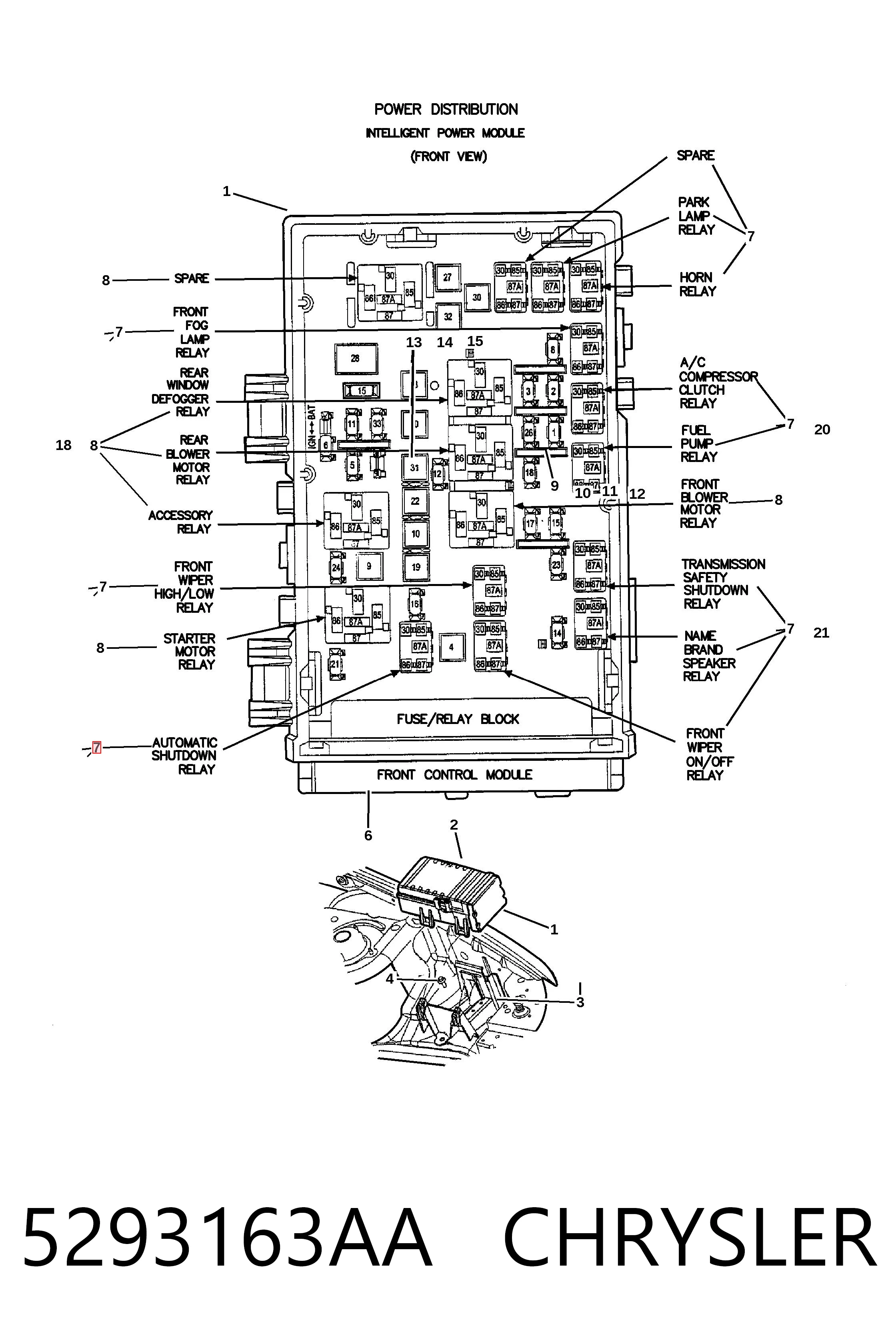 5293163AA Chrysler Przekaźnik świec żarowych