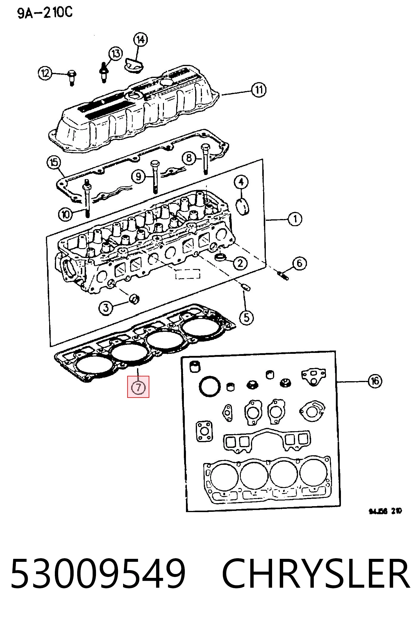 53009549 Chrysler Uszczelka głowicy cylindrów