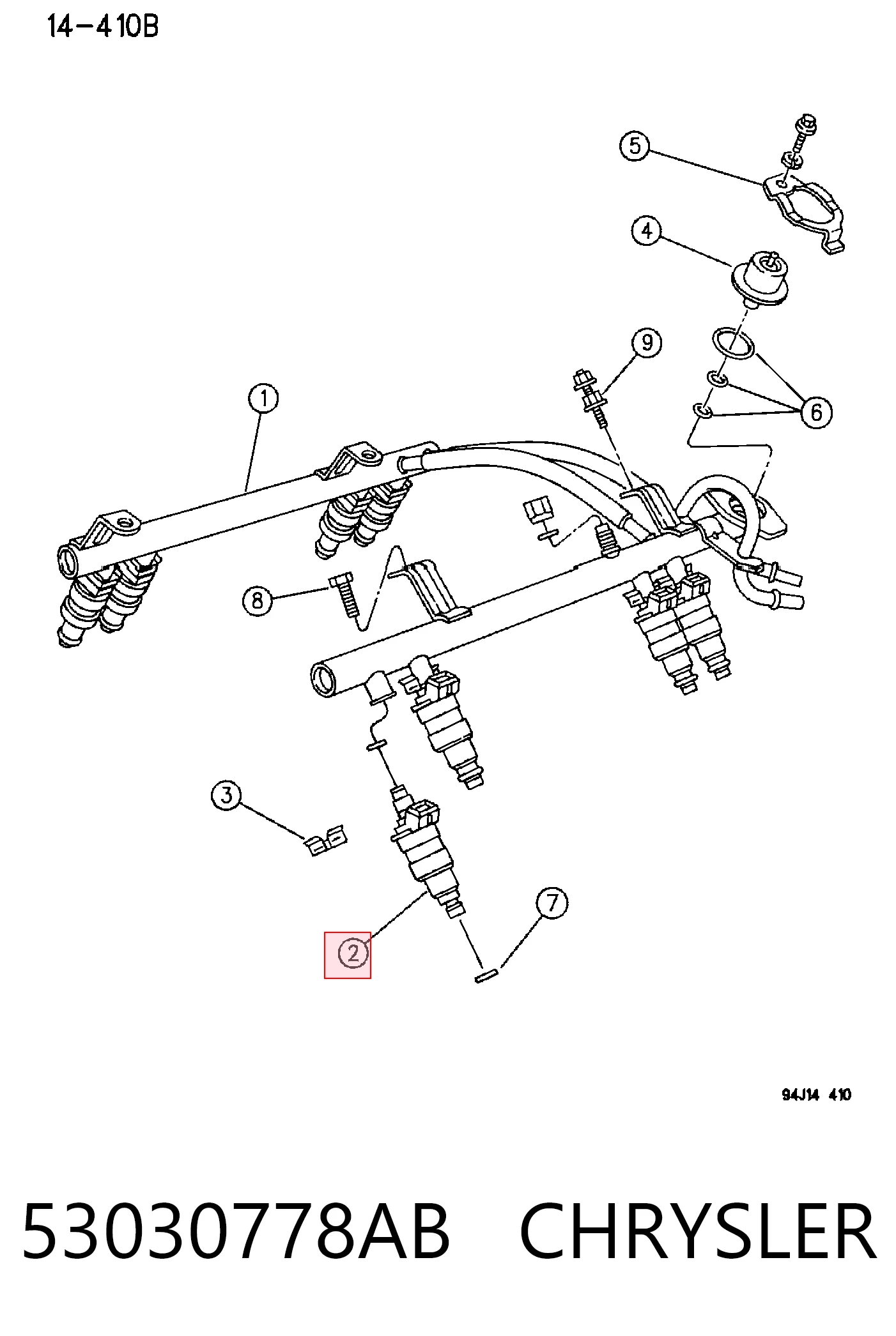 53030778AB Chrysler Wtryskiwacz paliwa
