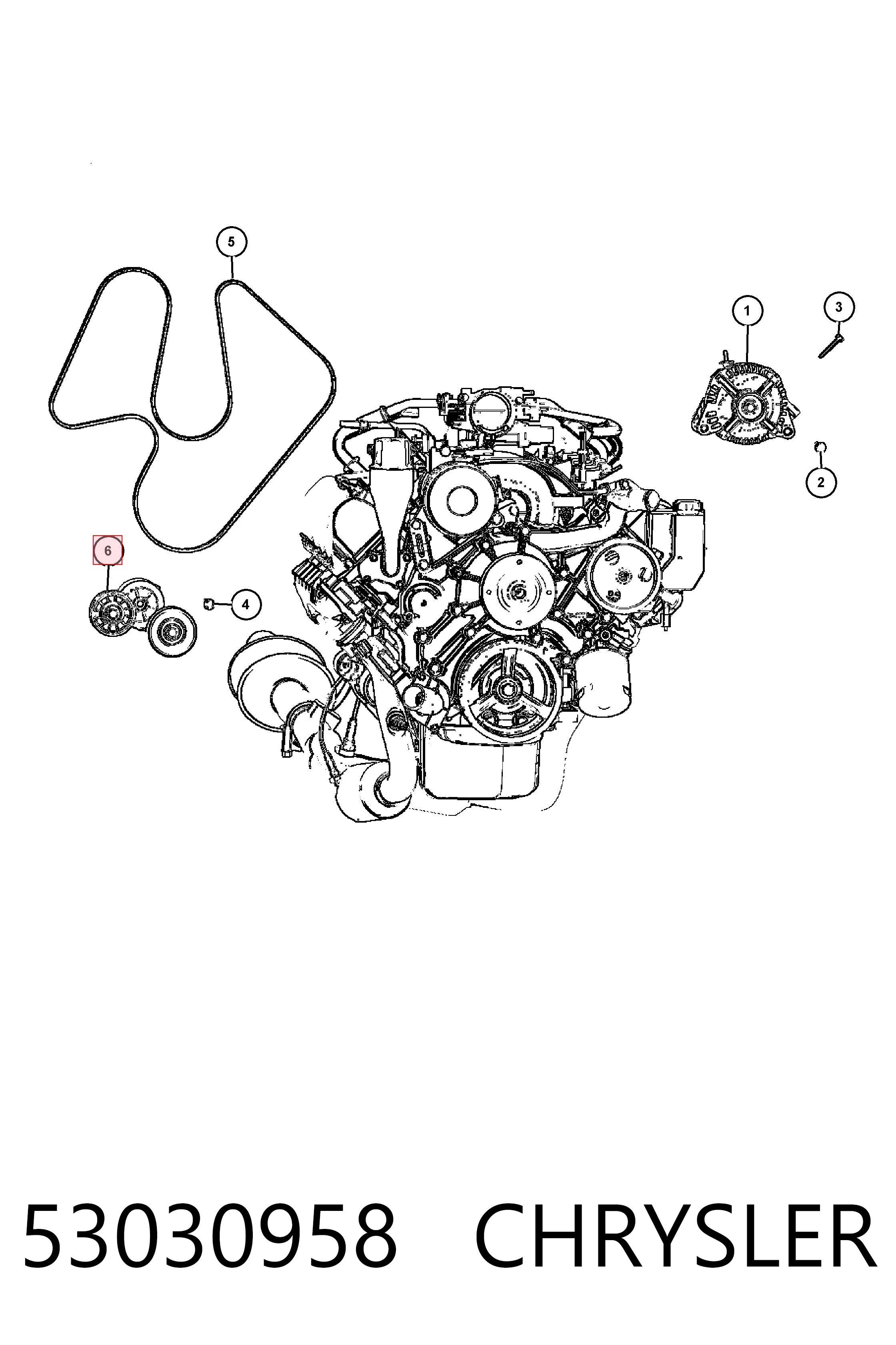 53030958 Chrysler Napinacz paska napędowego