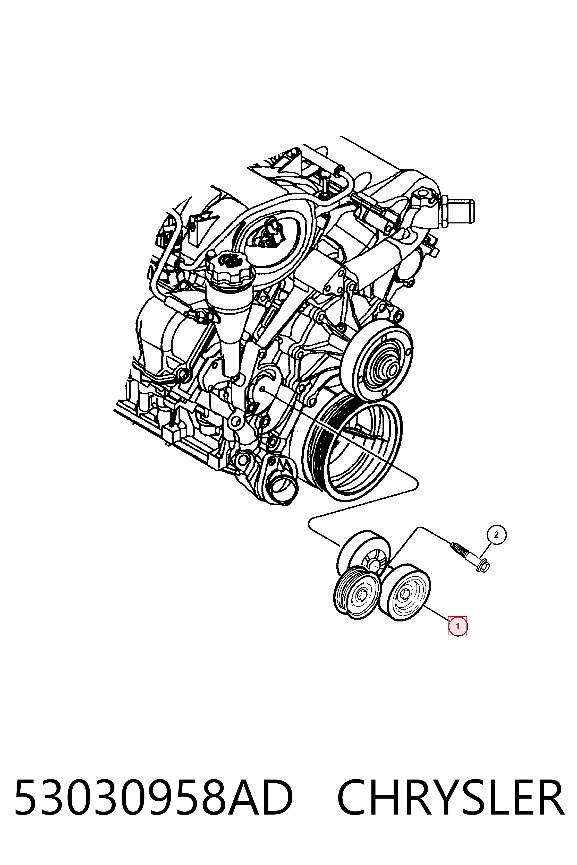 53030958AD Chrysler Napinacz paska napędowego