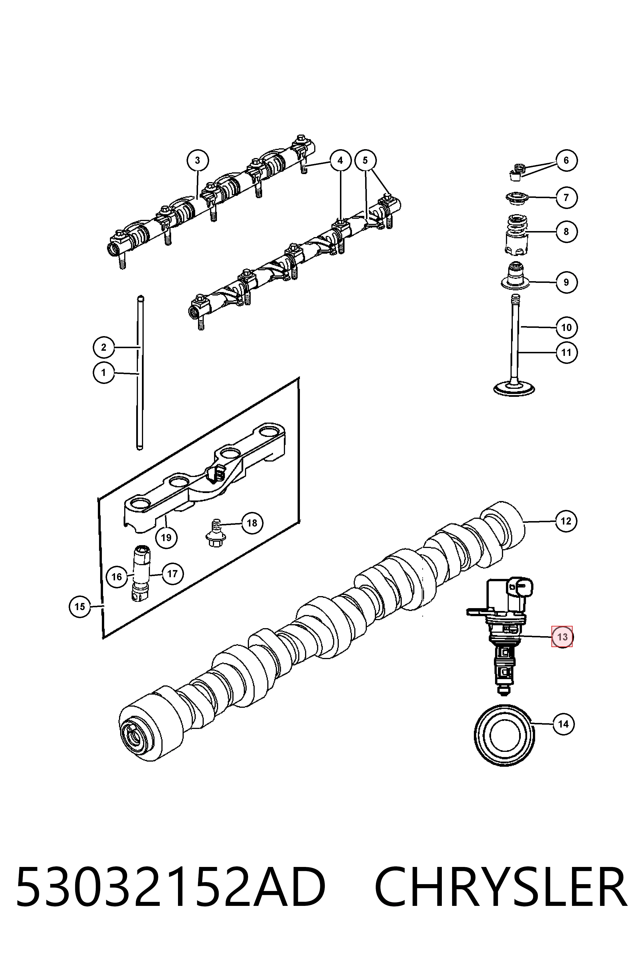 53032152AD Chrysler Solenoid automatycznej skrzyni biegów