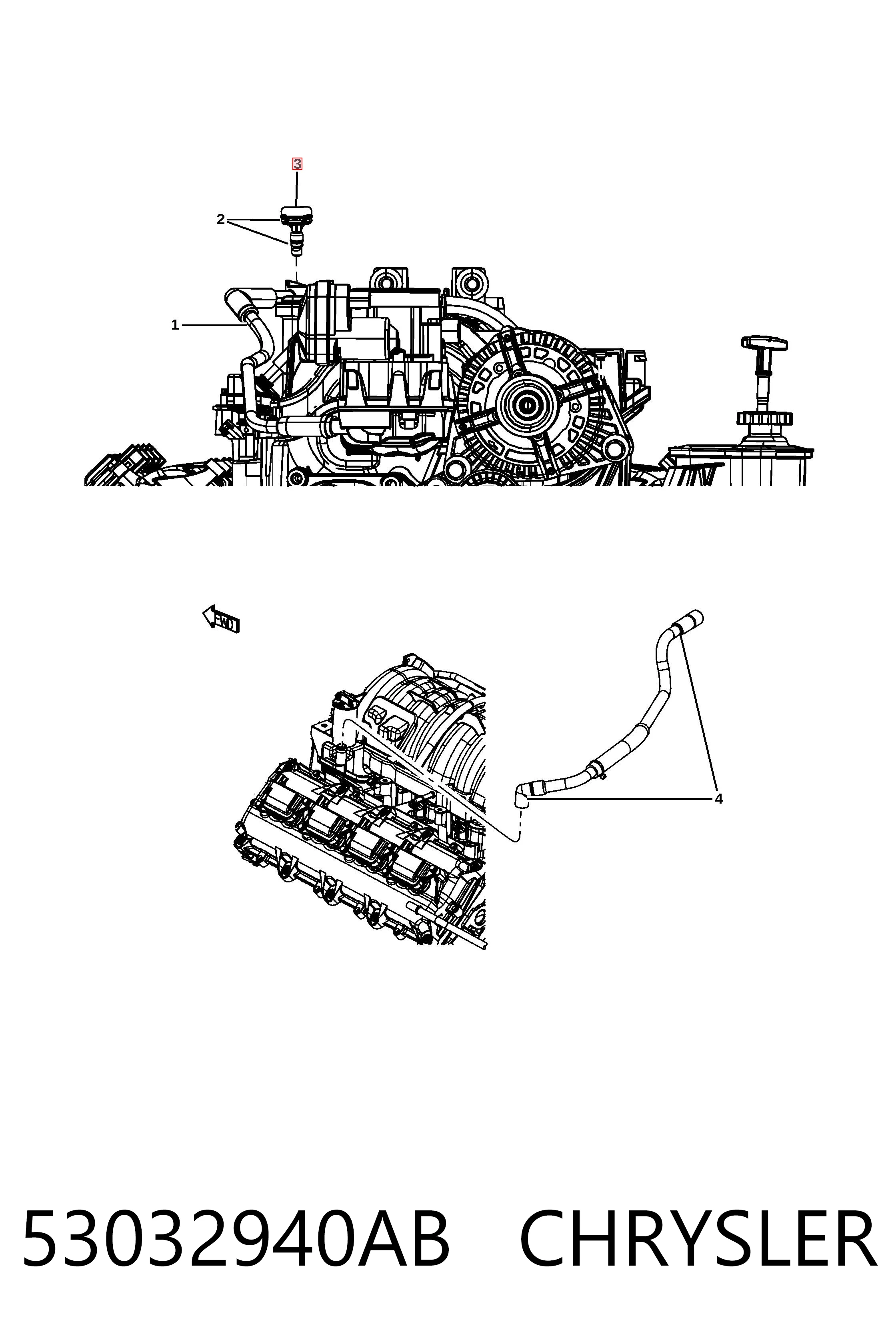 53032940AB Chrysler Zawór PCV odpowietrzający silnik