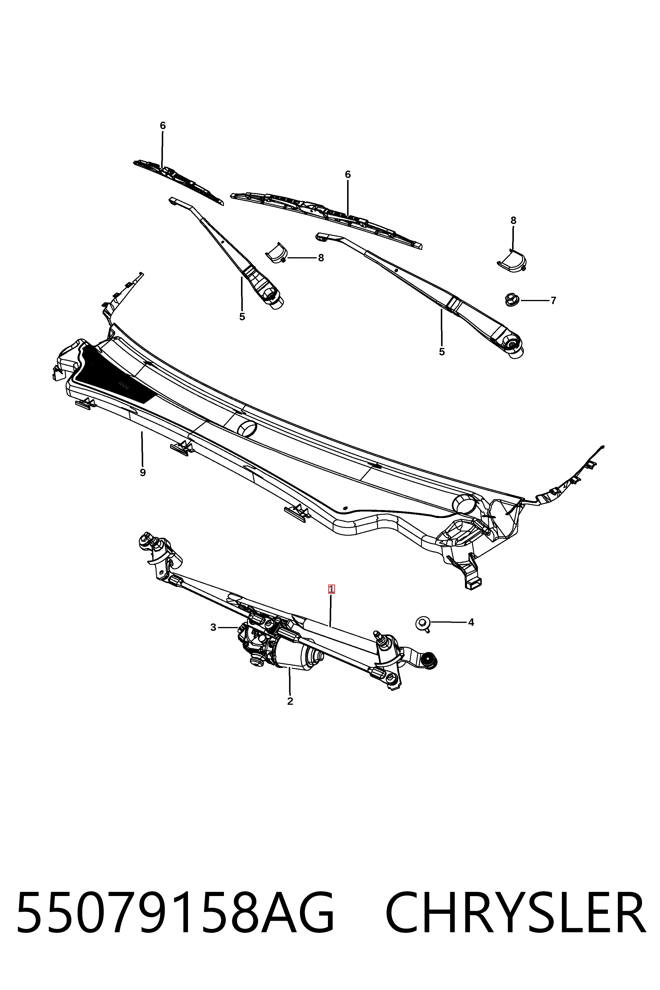 Mechanizm wycieraczek do Jeep Grand Cherokee IV WK