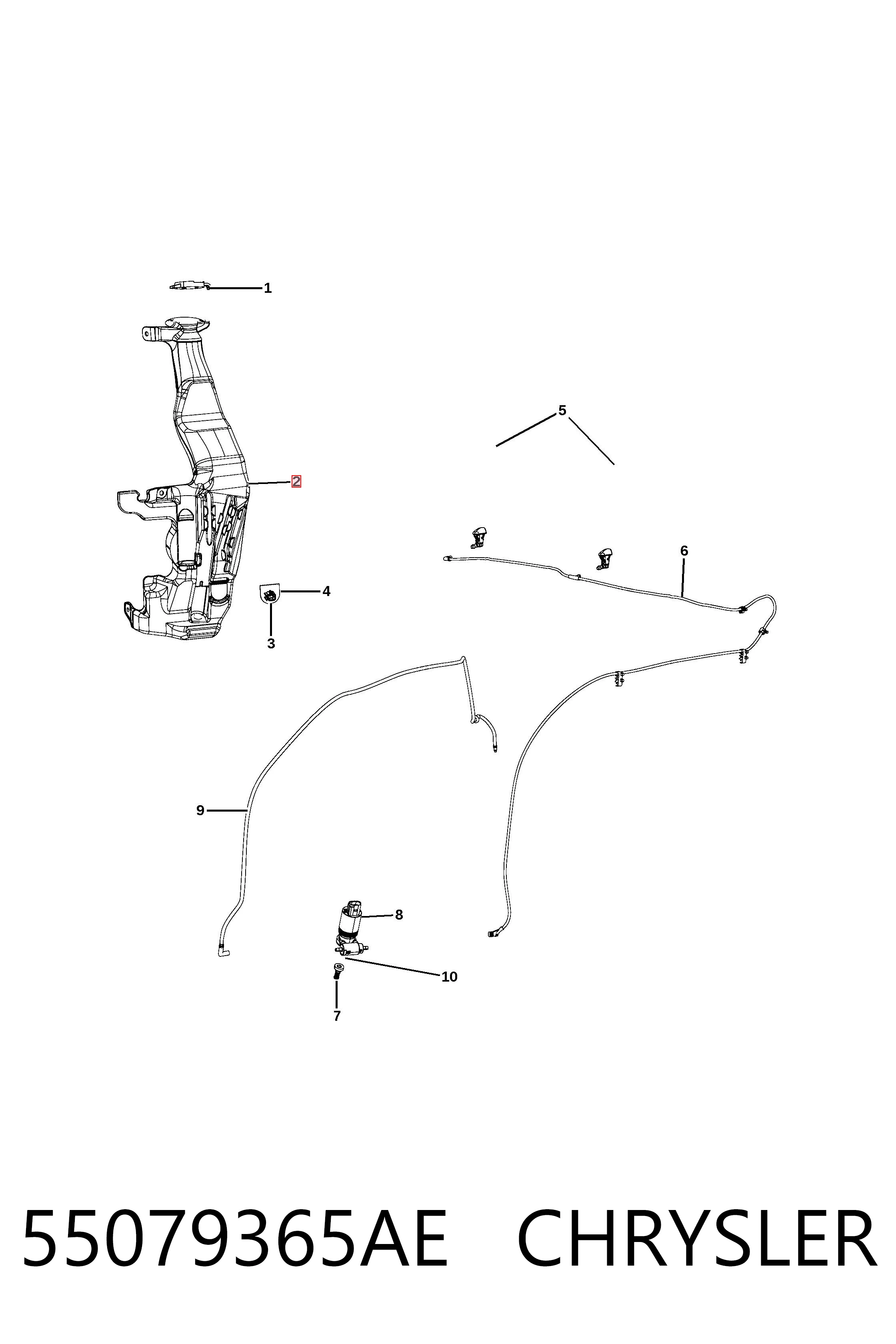 55079365AE Chrysler Zbiorniczek spryskiwacza szyb