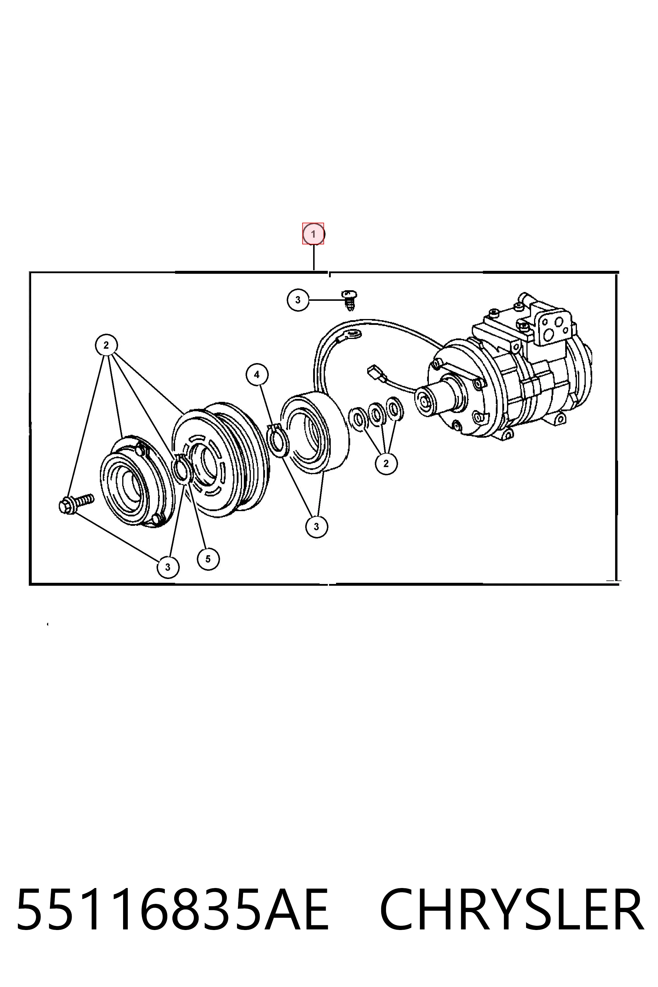 55116835AE Chrysler Sprężarka klimatyzacji