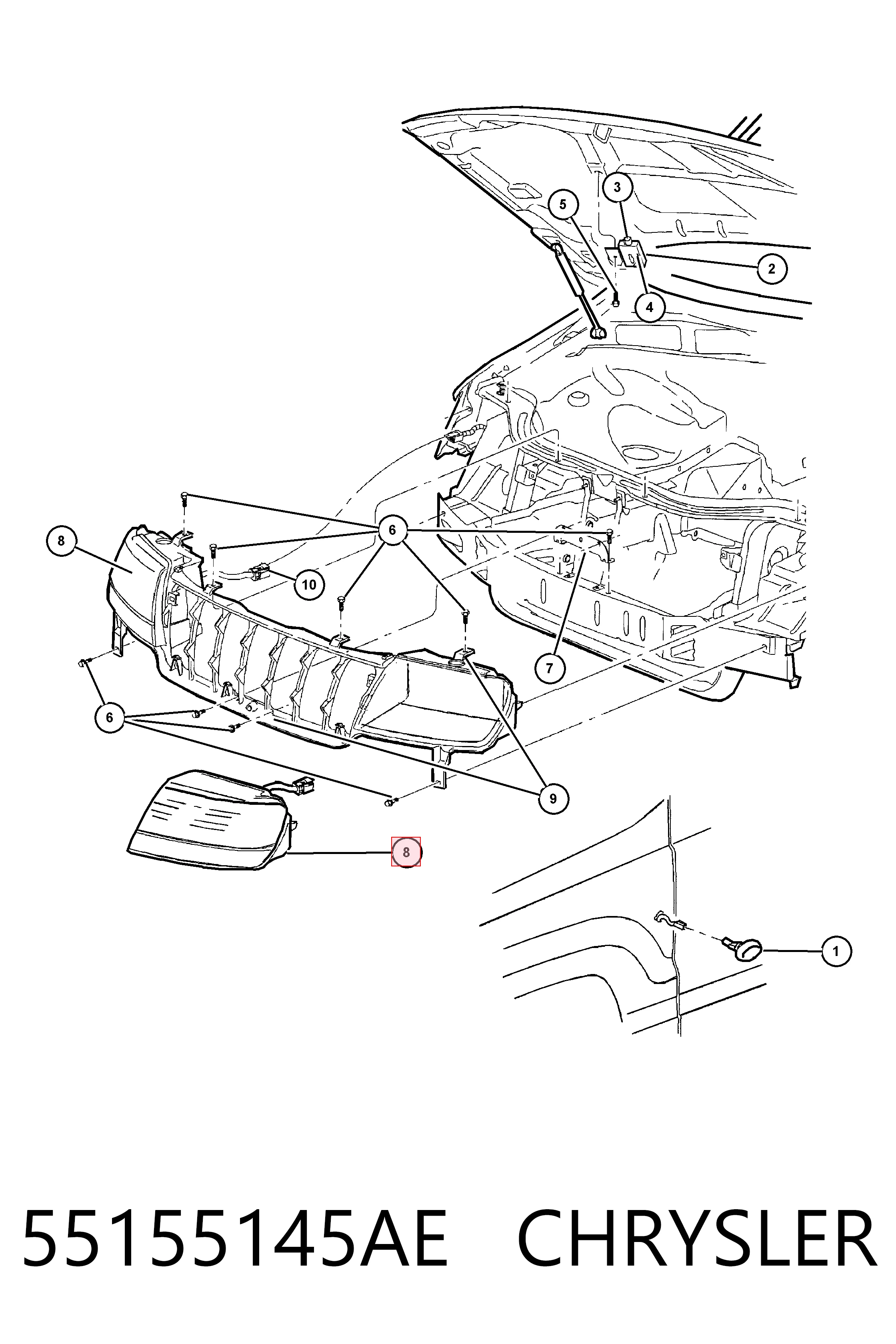 Reflektor lewy Fiat/Alfa/Lancia K68086539AA cena, od 81,72 USD
