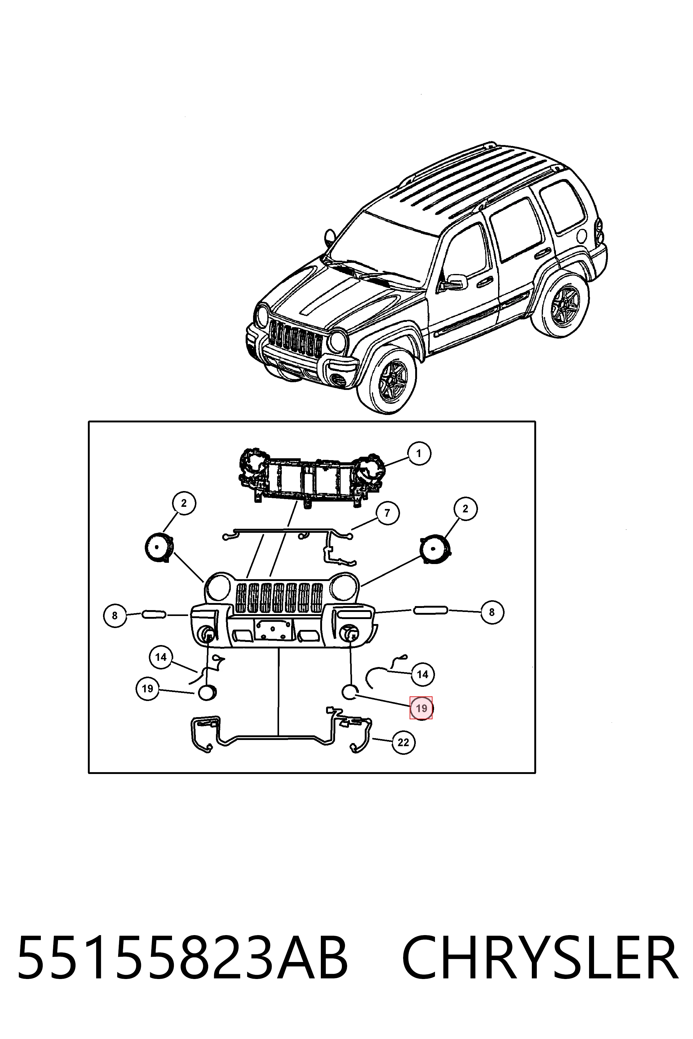 Lampa przeciwmgielna lewa Jeep Liberty/Cherokee SUV (KJ) (2002 - 2007) cena, od 44,84 USD