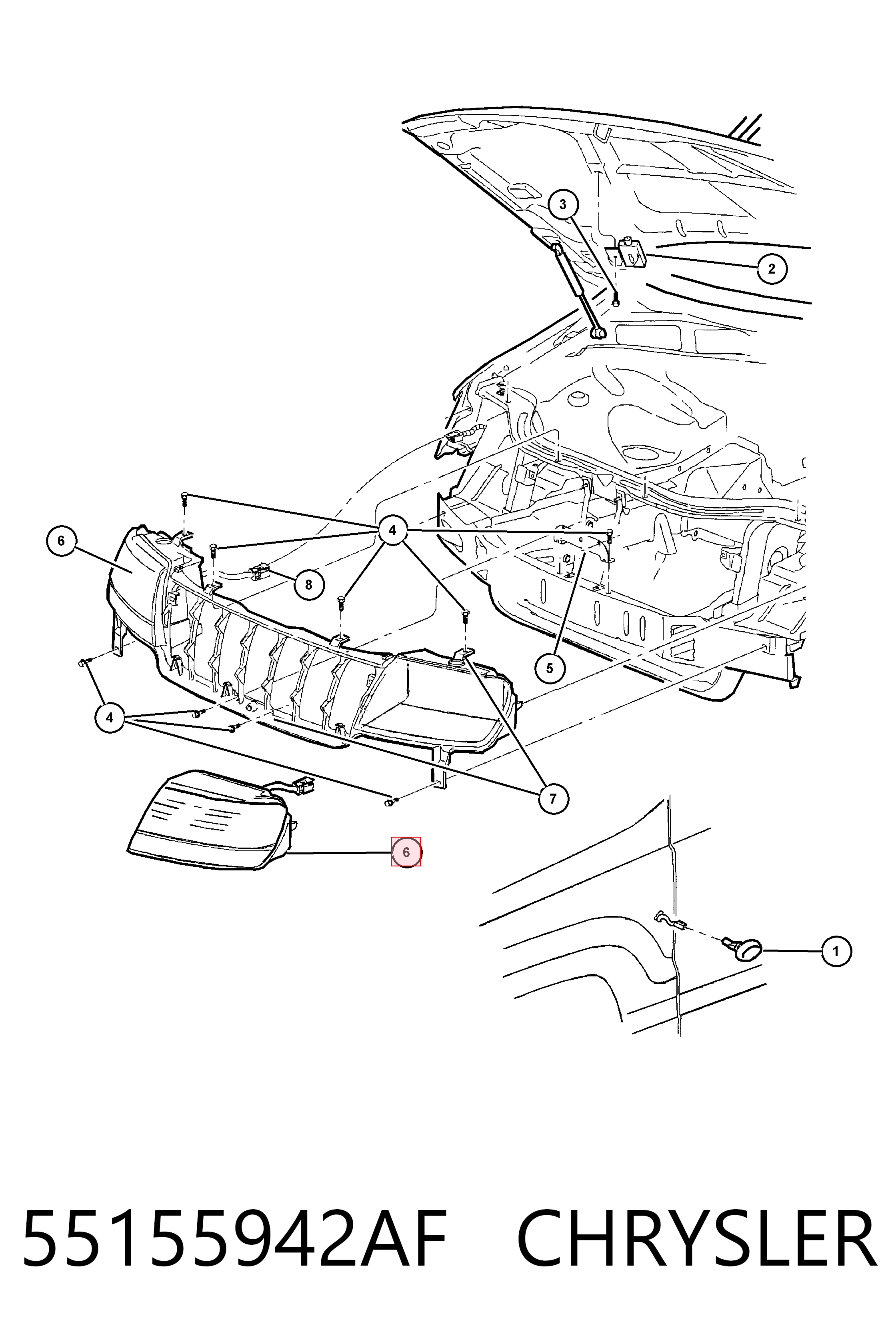 Reflektor prawy Fiat/Alfa/Lancia K55155144AF cena, od 103,86 USD