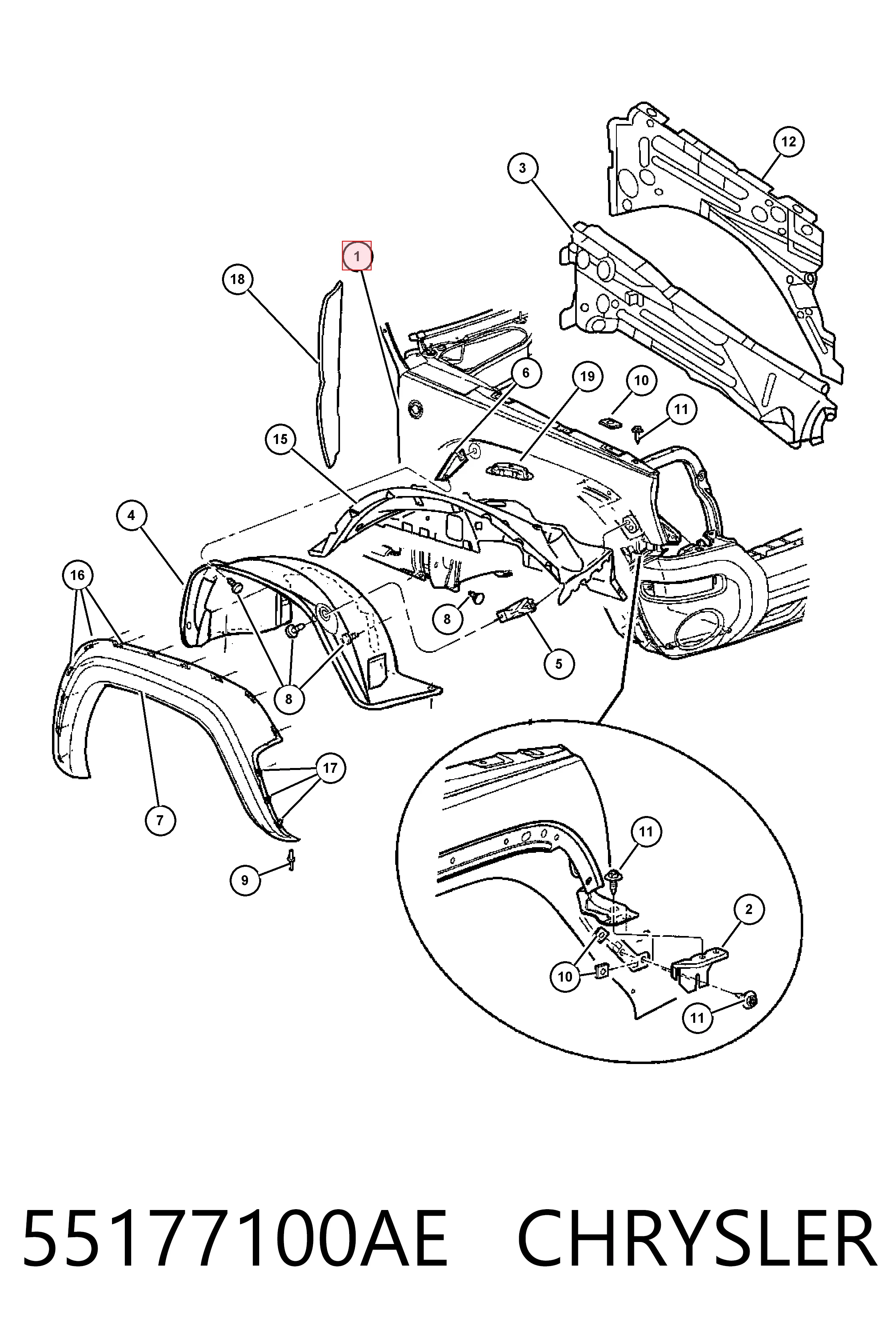 Błotnik przedni prawy Jeep Liberty/Cherokee SUV (KJ) (2002 - 2007) cena, od 71,63 USD