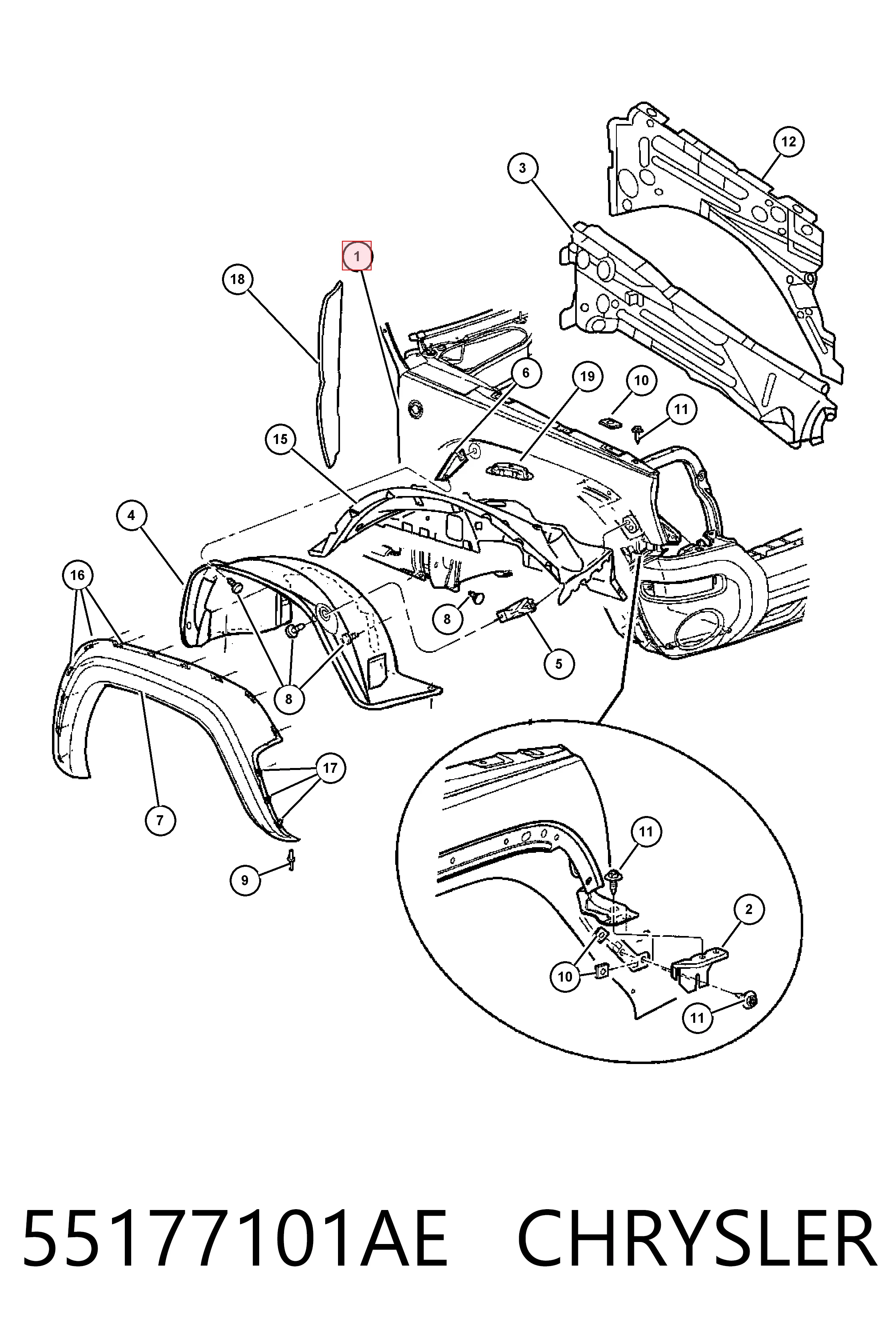 Błotnik przedni lewy Jeep Liberty/Cherokee SUV (KJ) (2002 - 2007) cena, od 80,49 USD