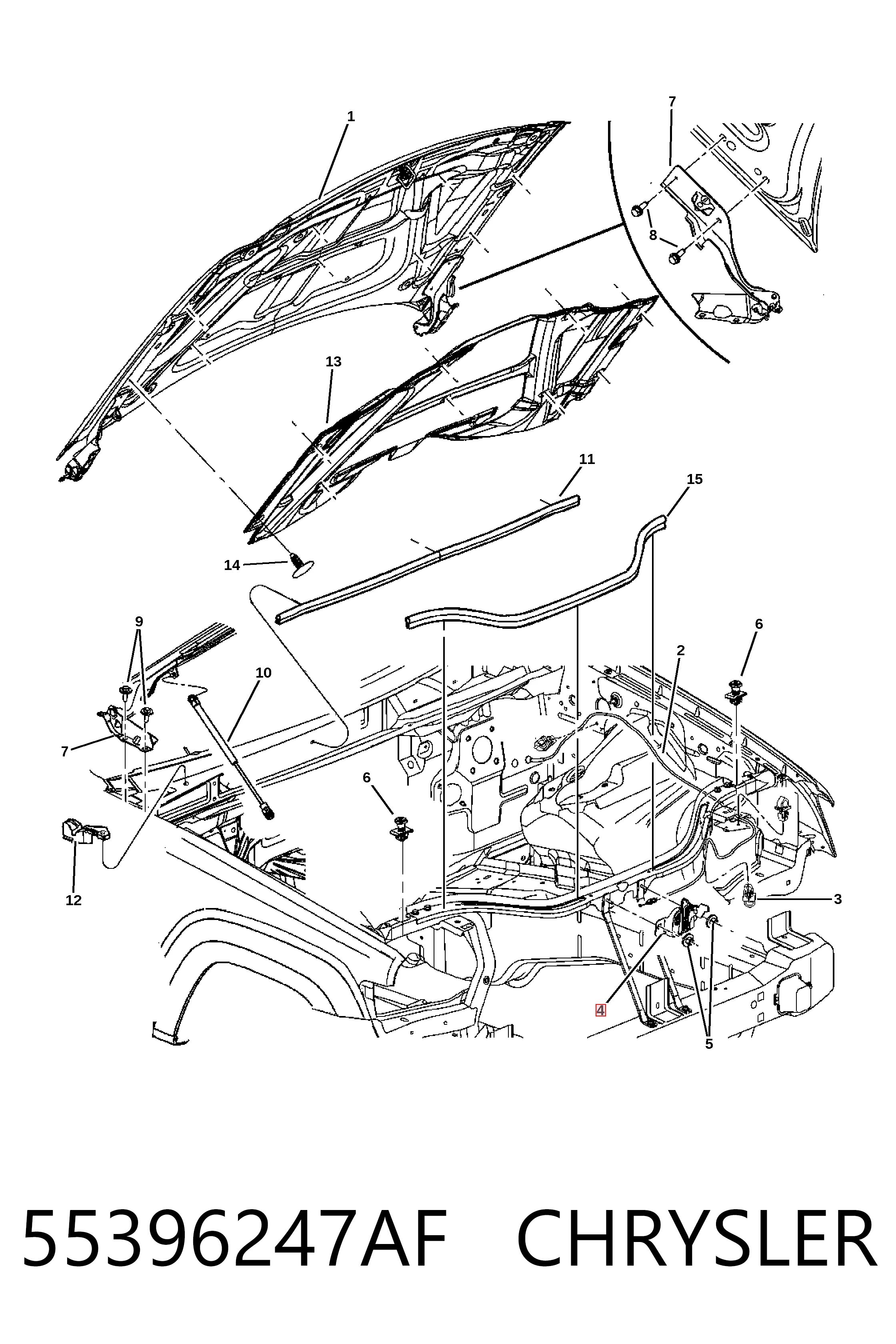 55396247AF Chrysler Zamek maski