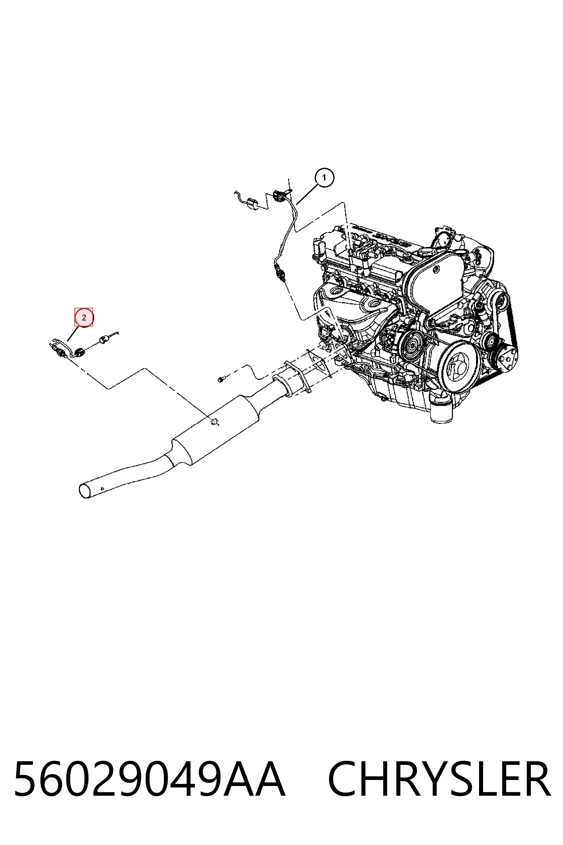 56029049AA Chrysler Sonda lambda, czujnik tlenu