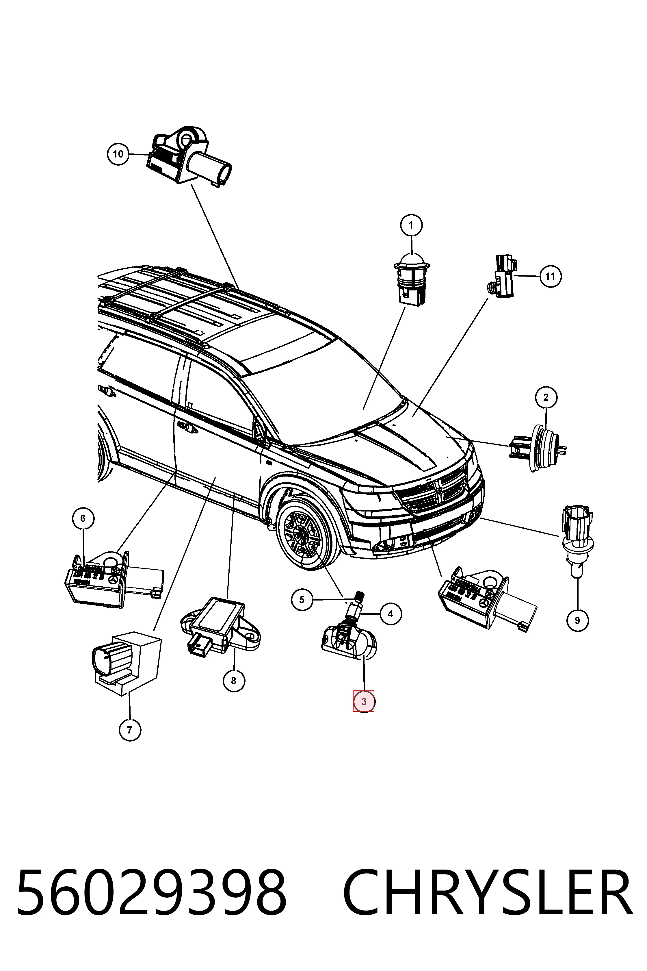 56029398 Chrysler Czujnik ciśnienia w oponach