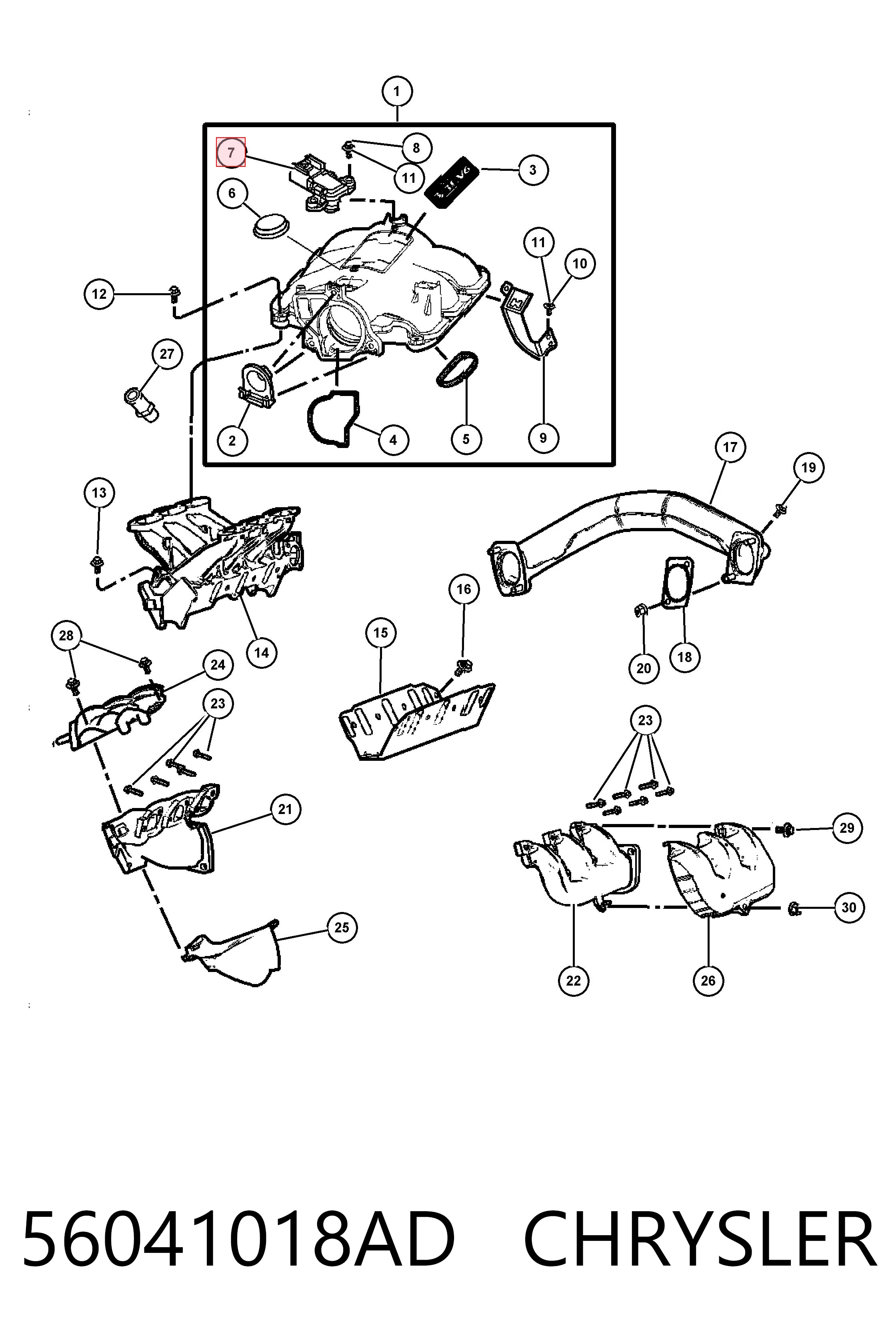56041018AD Chrysler Czujnik ciśnienia w kolektorze ssącym, MAP