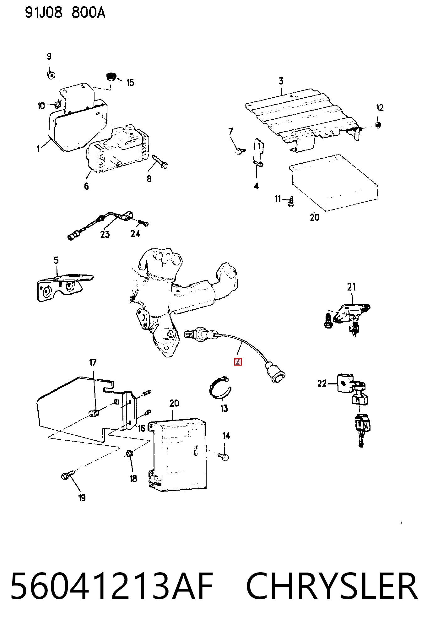 56041213AF Chrysler Sonda lambda czujnik tlenu przed katalizatorem