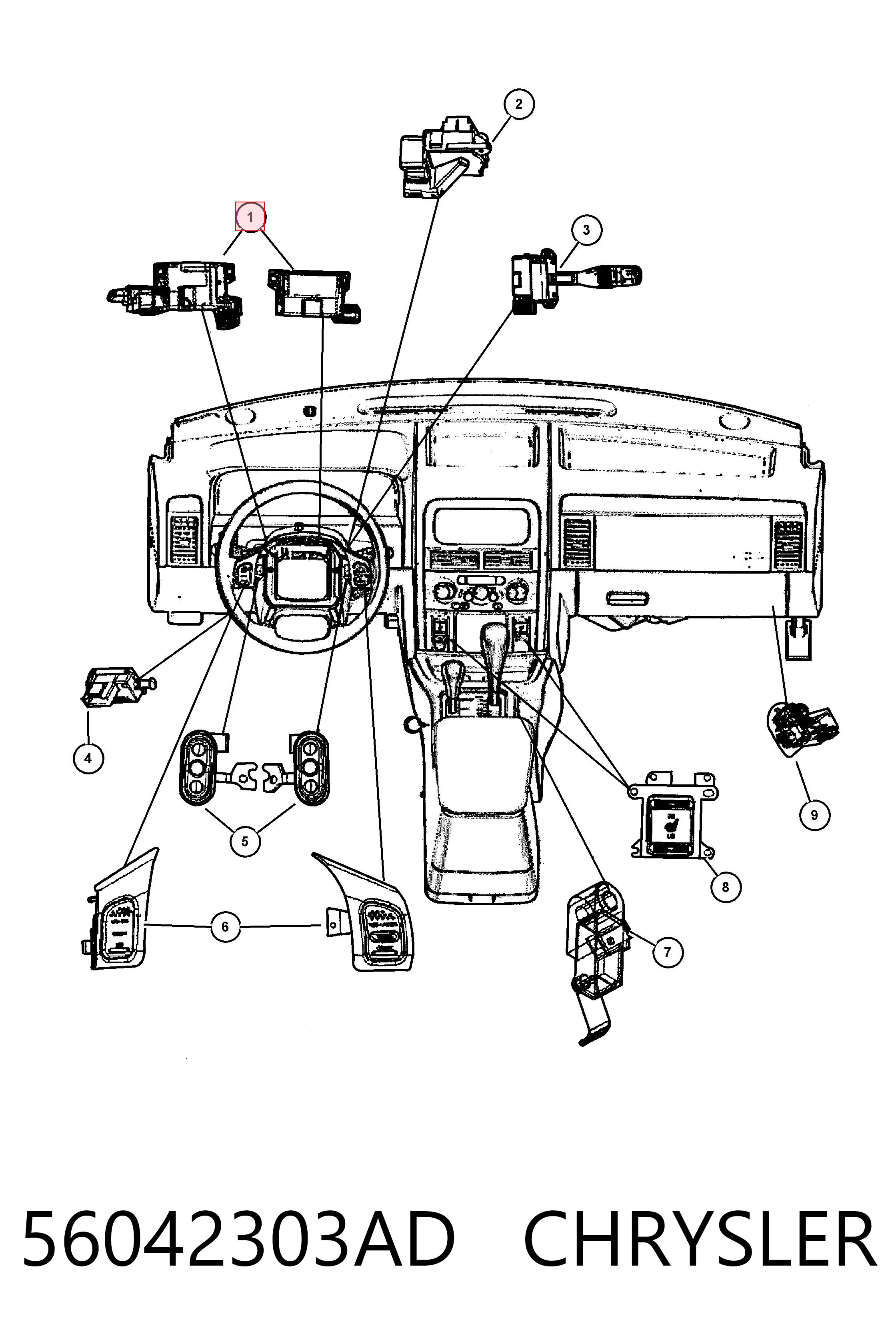 K04685711AC Fiat/Alfa/Lancia Przełącznik zespolony prawy