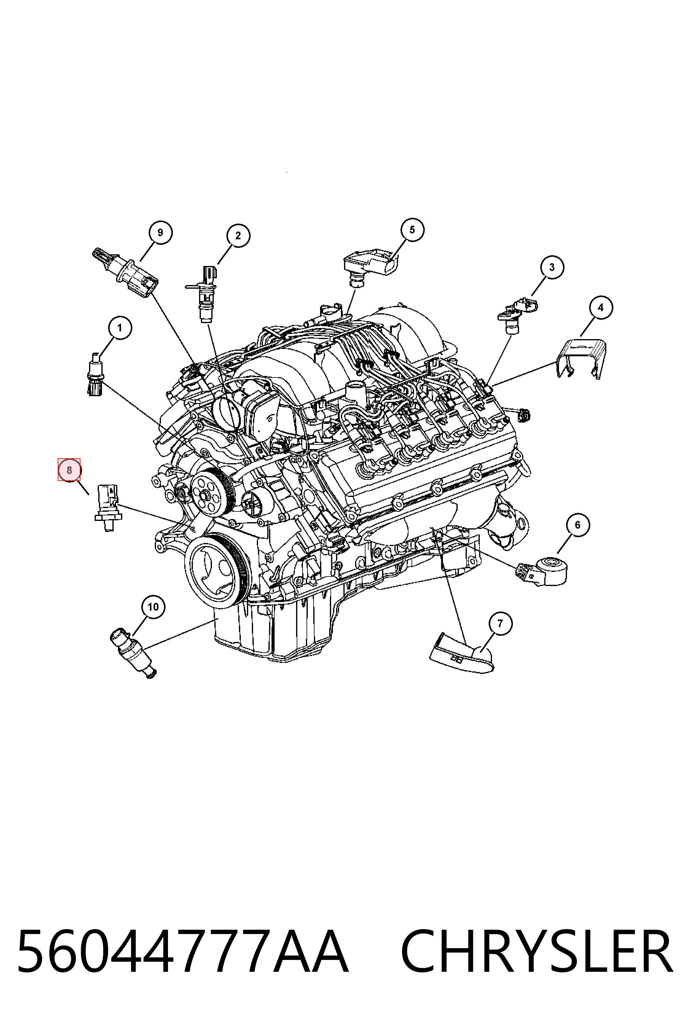 56044777AA Chrysler Czujnik ciśnienia oleju