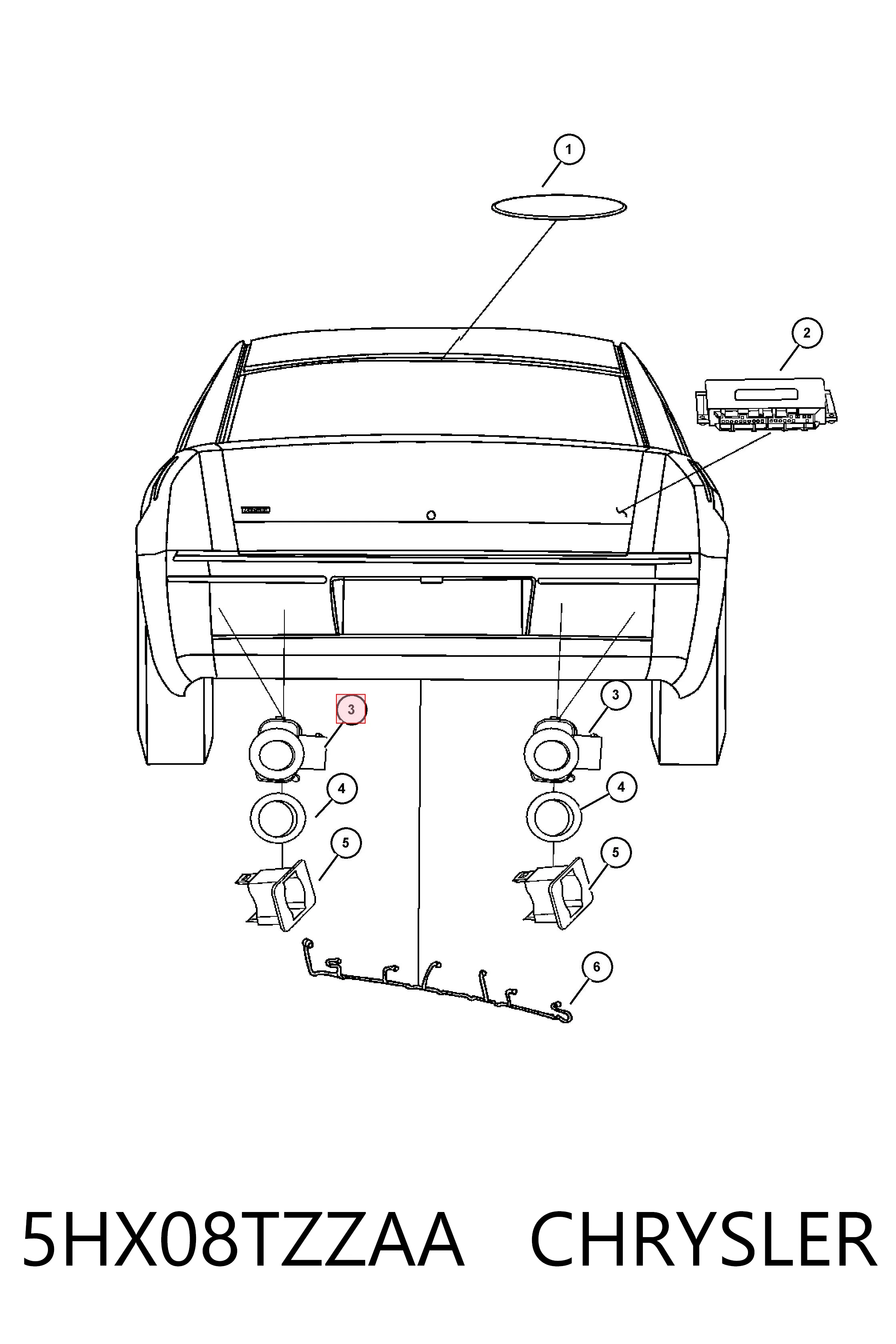Czujnik parkowania tylny Fiat/Alfa/Lancia K5HX08SZ7AB cena, od 22,78 USD