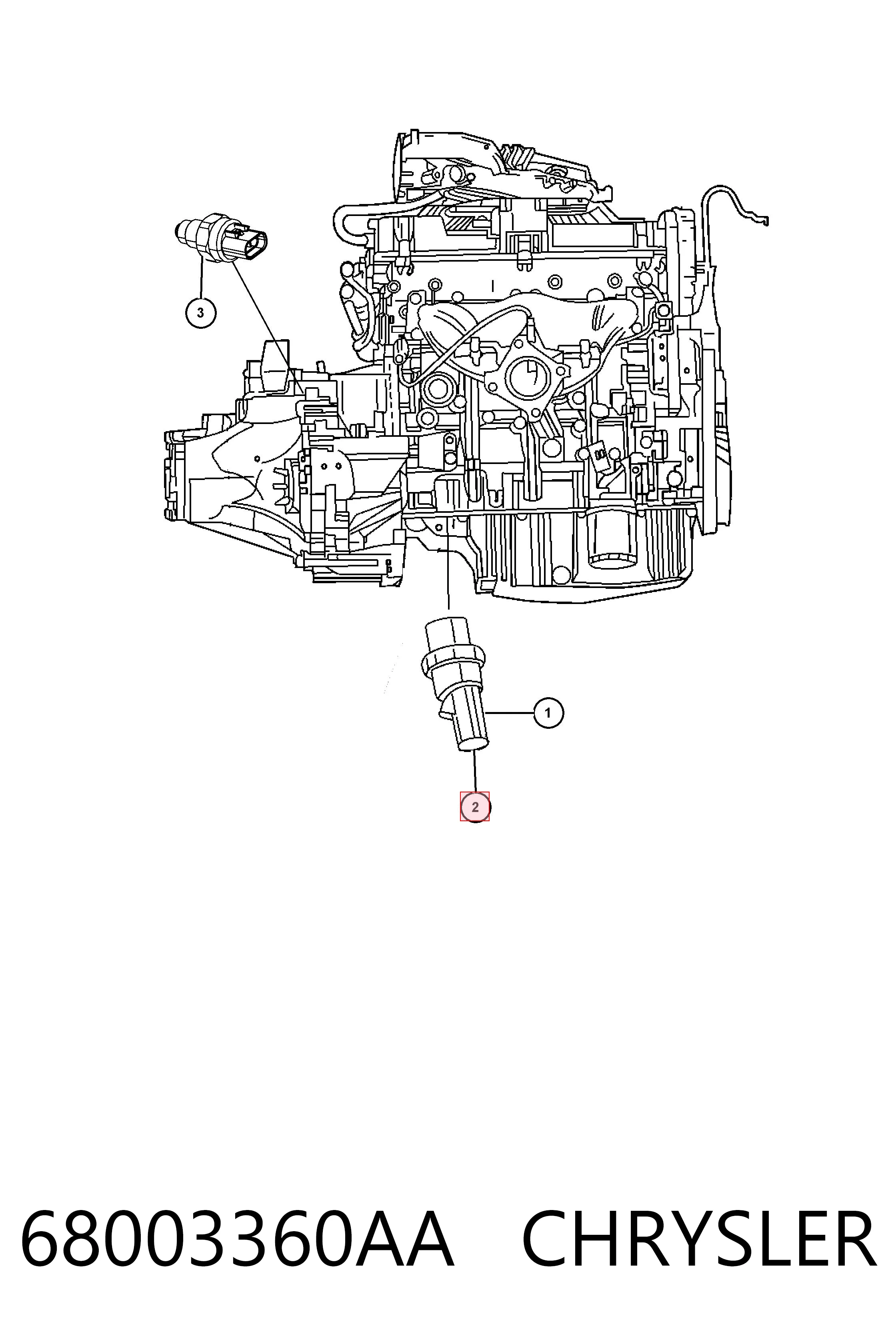 68003360AA Chrysler Czujnik ciśnienia oleju