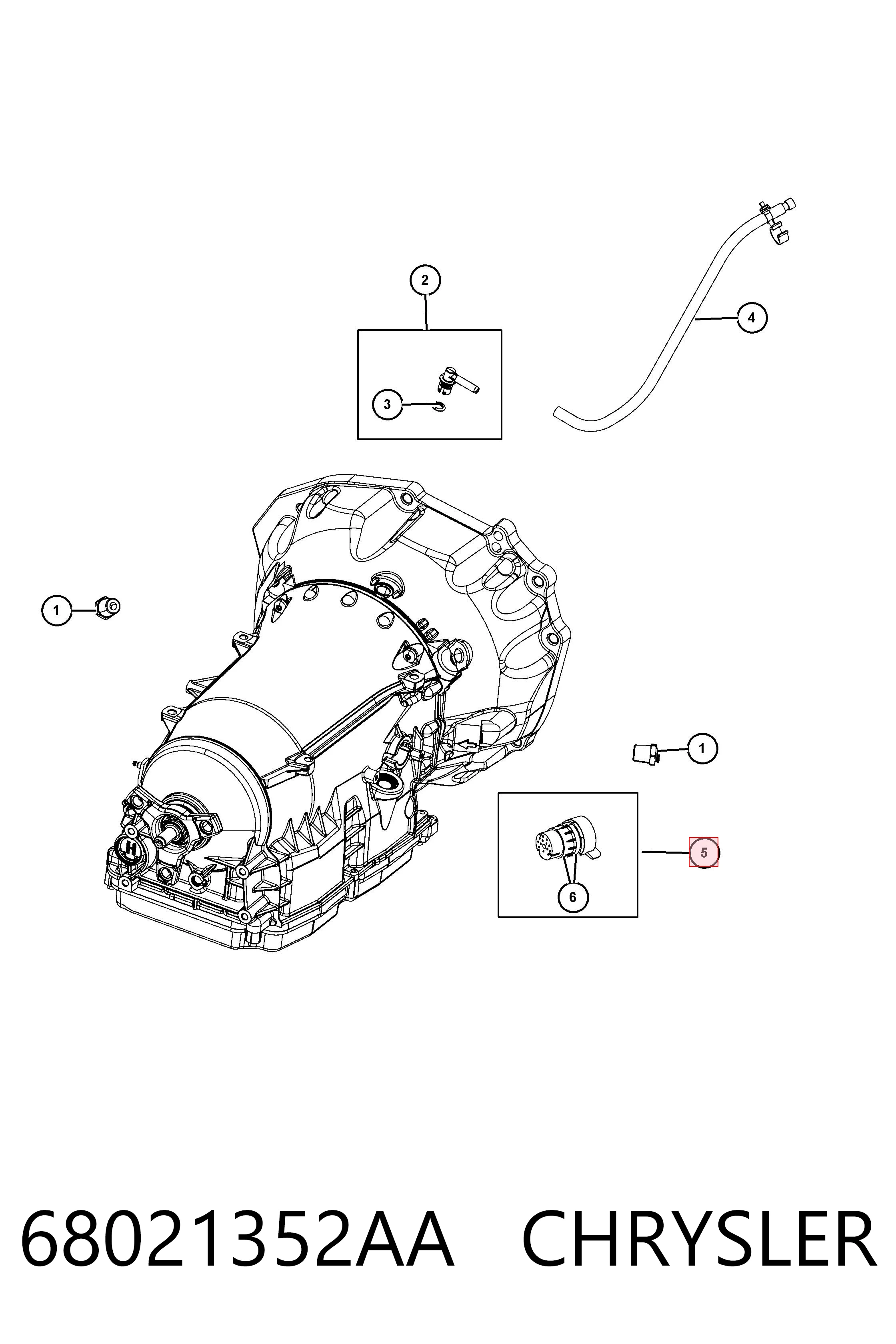 68021352AA Chrysler Złącze automatycznej skrzyni biegów