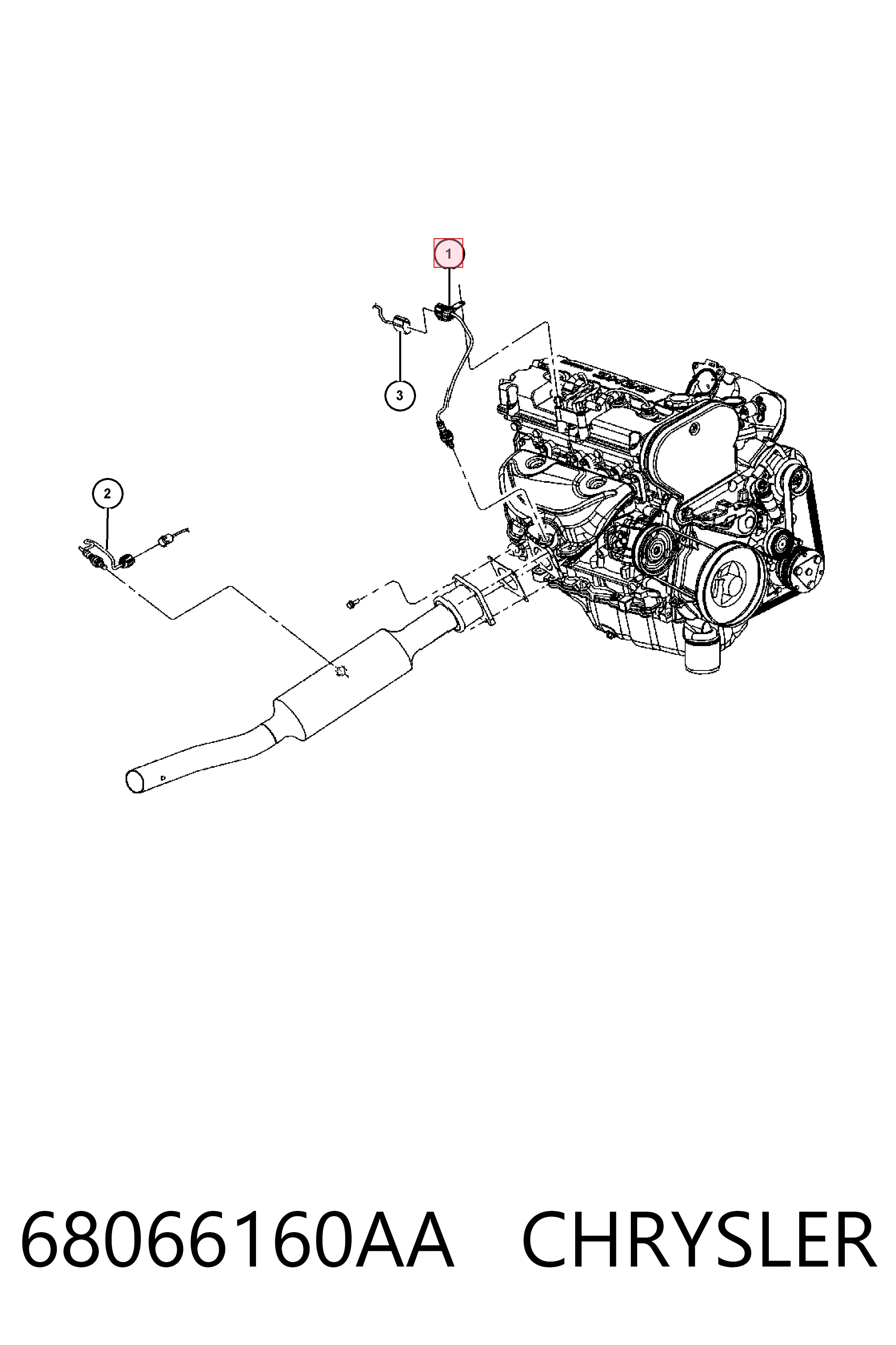 68066160AA Chrysler Sonda lambda, czujnik tlenu
