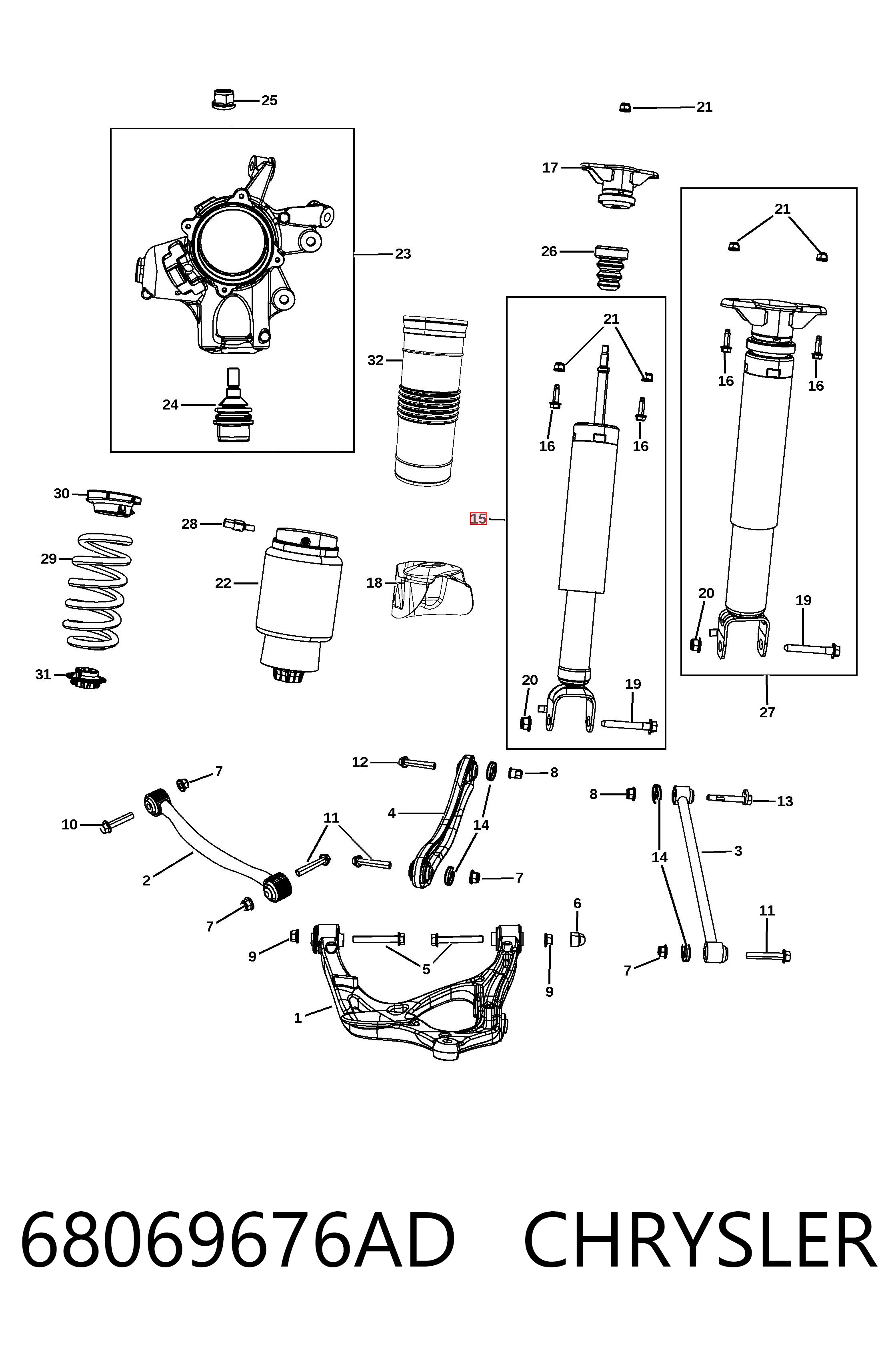 68069676AD Chrysler Amortyzator tylny