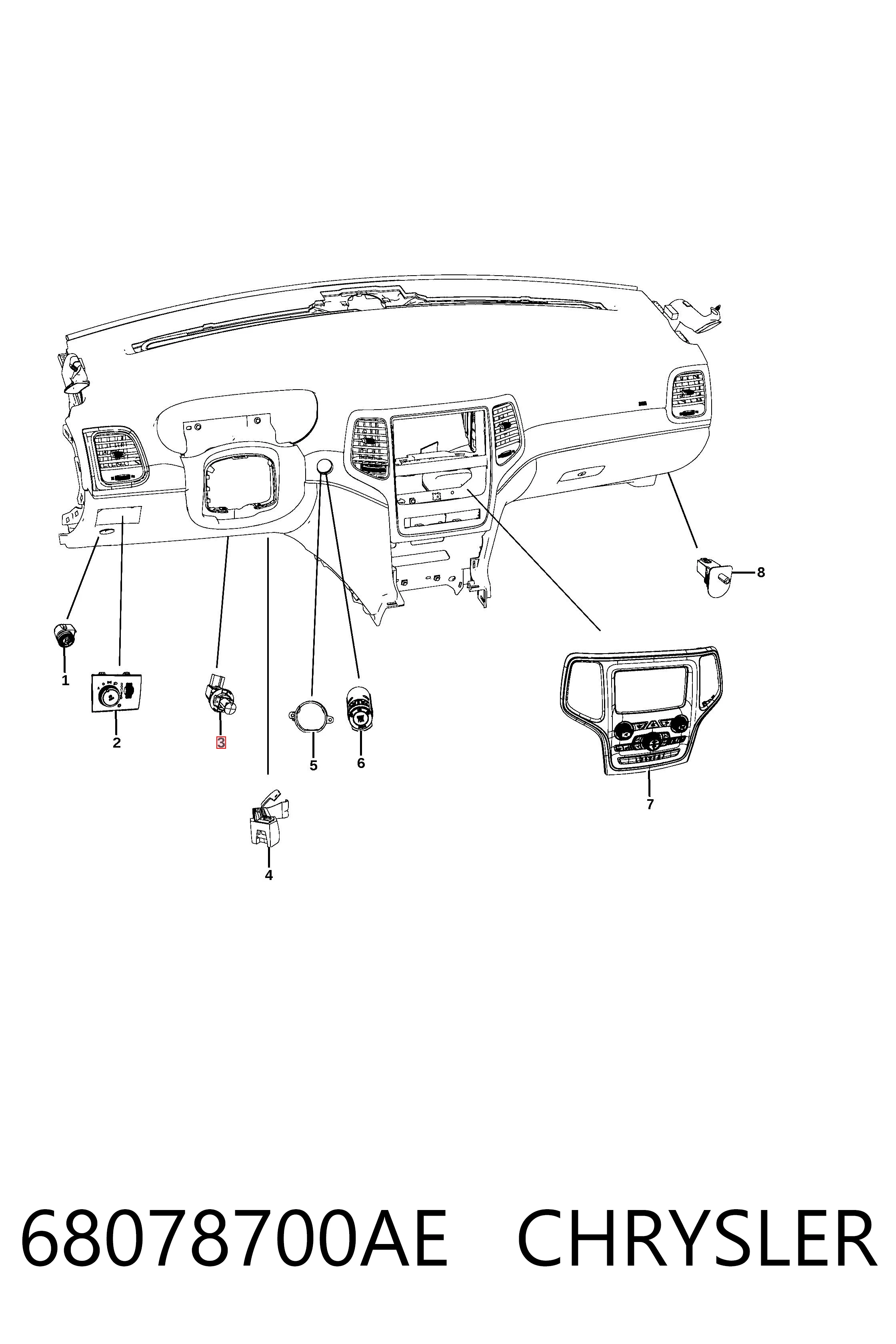 Czujnik włącznika świała stop do Jeep Grand Cherokee IV WK