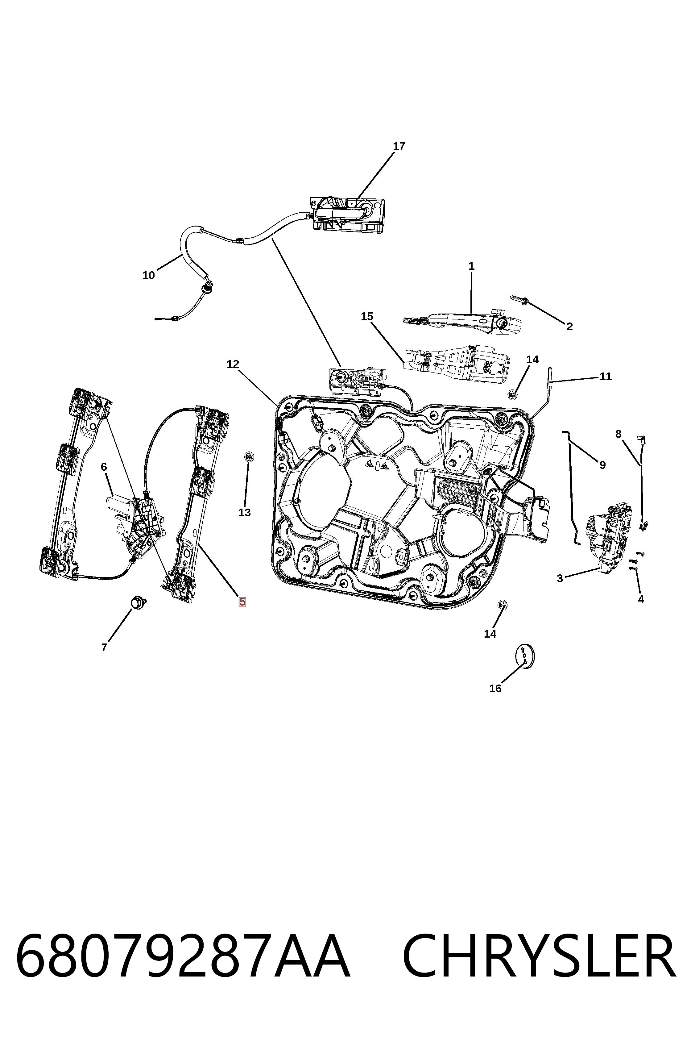 Mechanizm podnoszenia szyby drzwi przednich lewych do Jeep Grand Cherokee IV WK