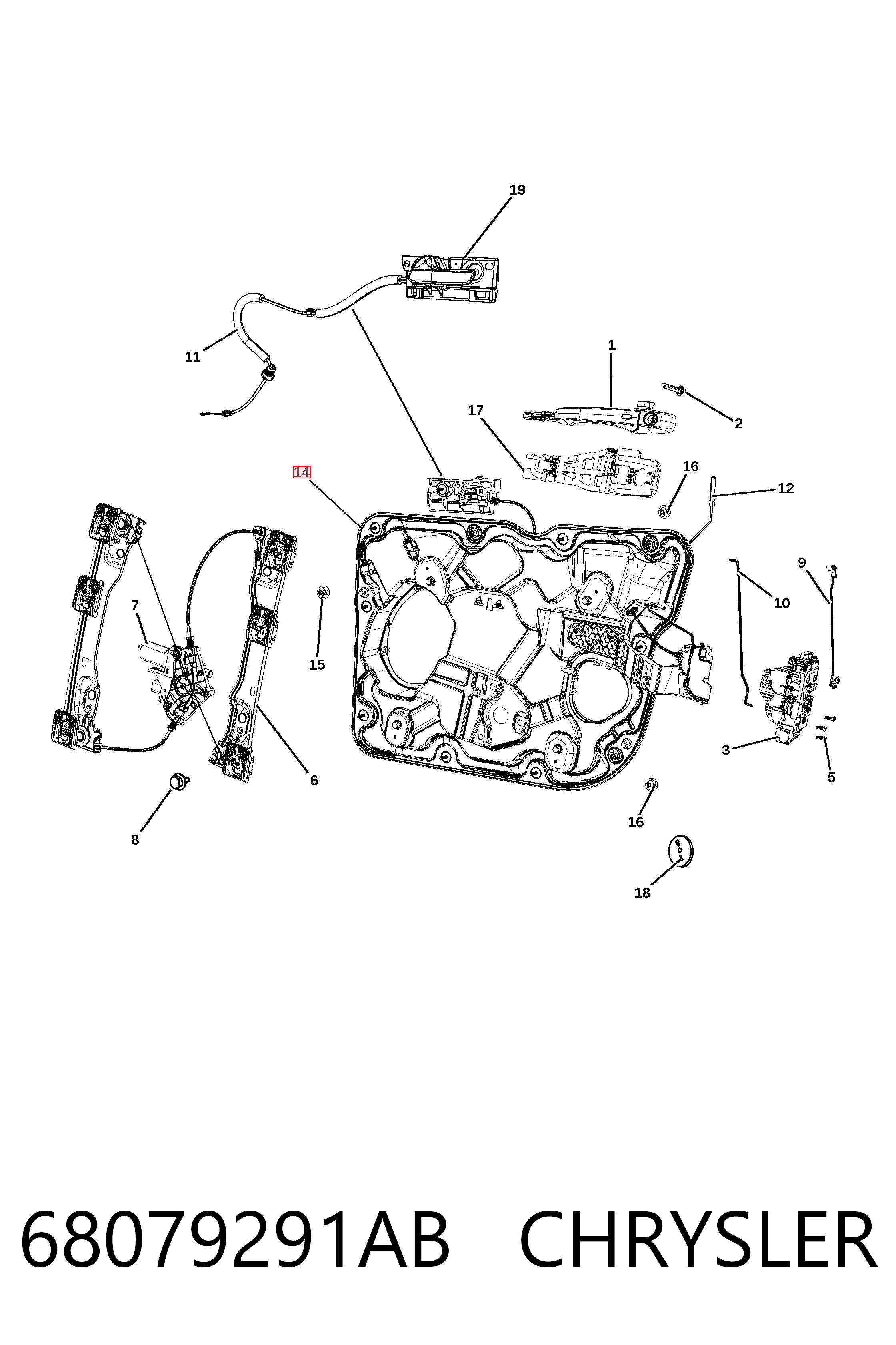 Do koszyka Mechanizm podnoszenia szyby drzwi przednich lewych Jeep Grand Cherokee IV WK