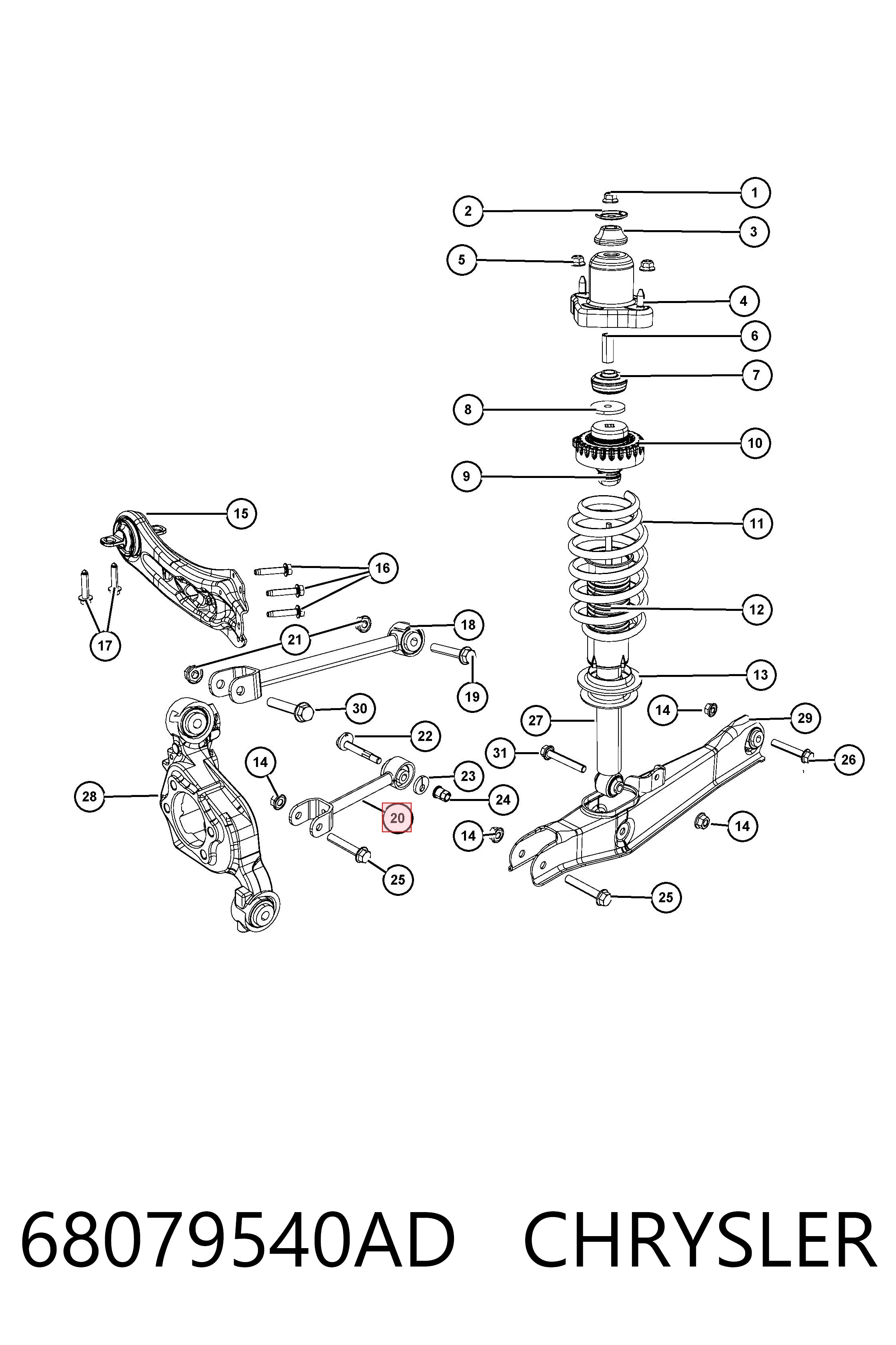 68079540AD Chrysler Drążek poprzeczny zawieszenia tylnego