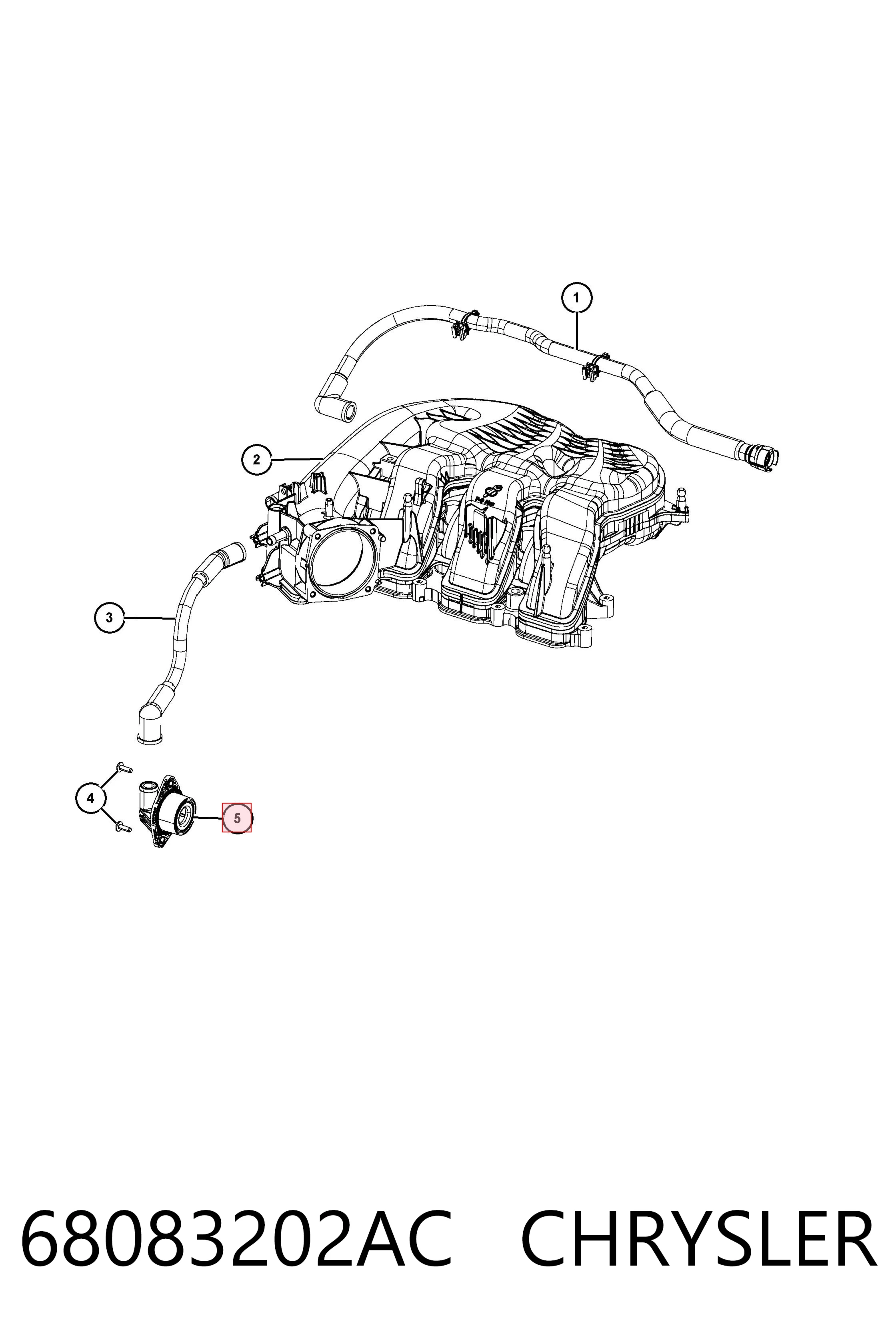 68083202AC Chrysler Zawór PCV odpowietrzający silnik