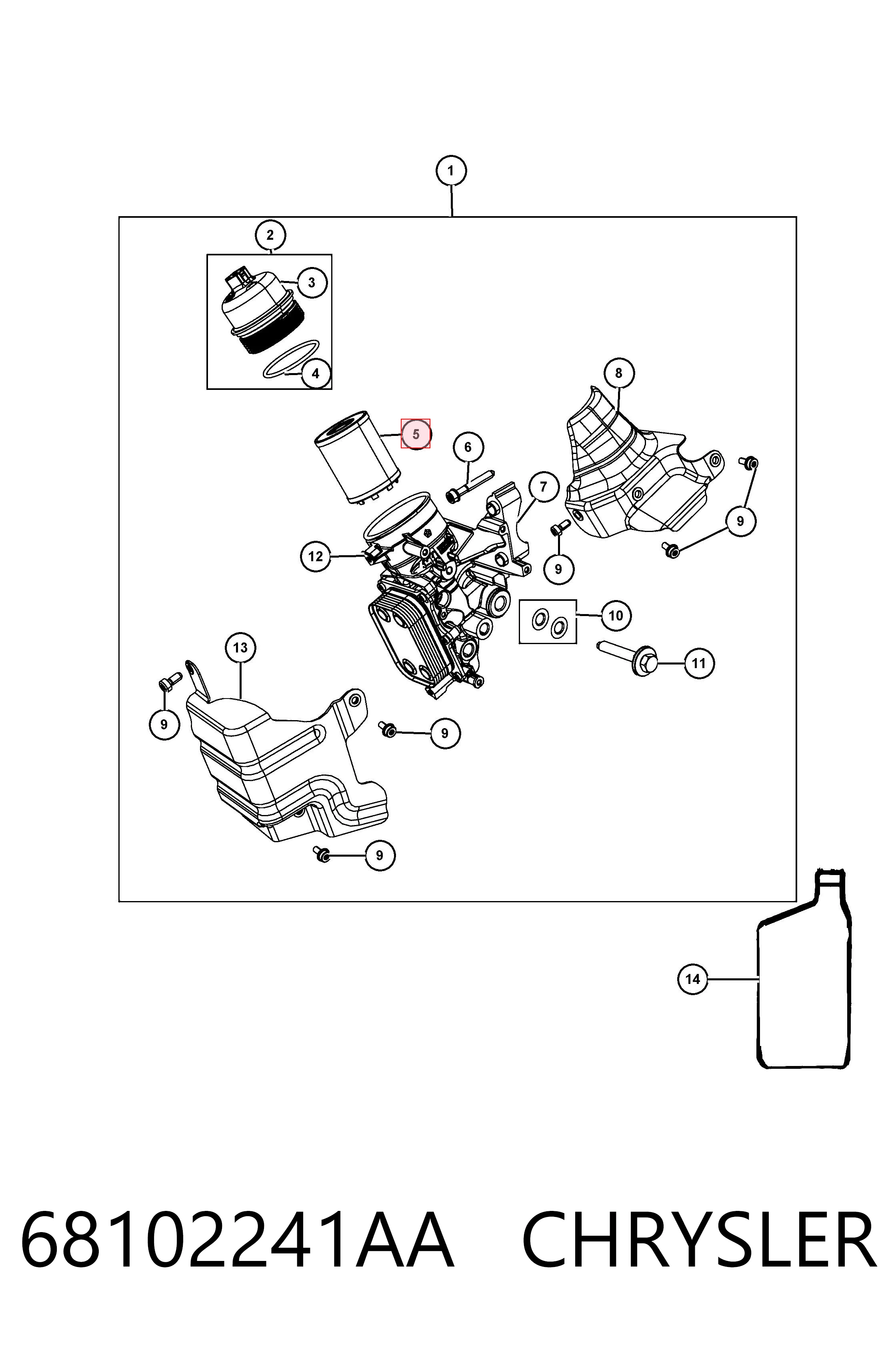 68102241AA Chrysler Filtr oleju