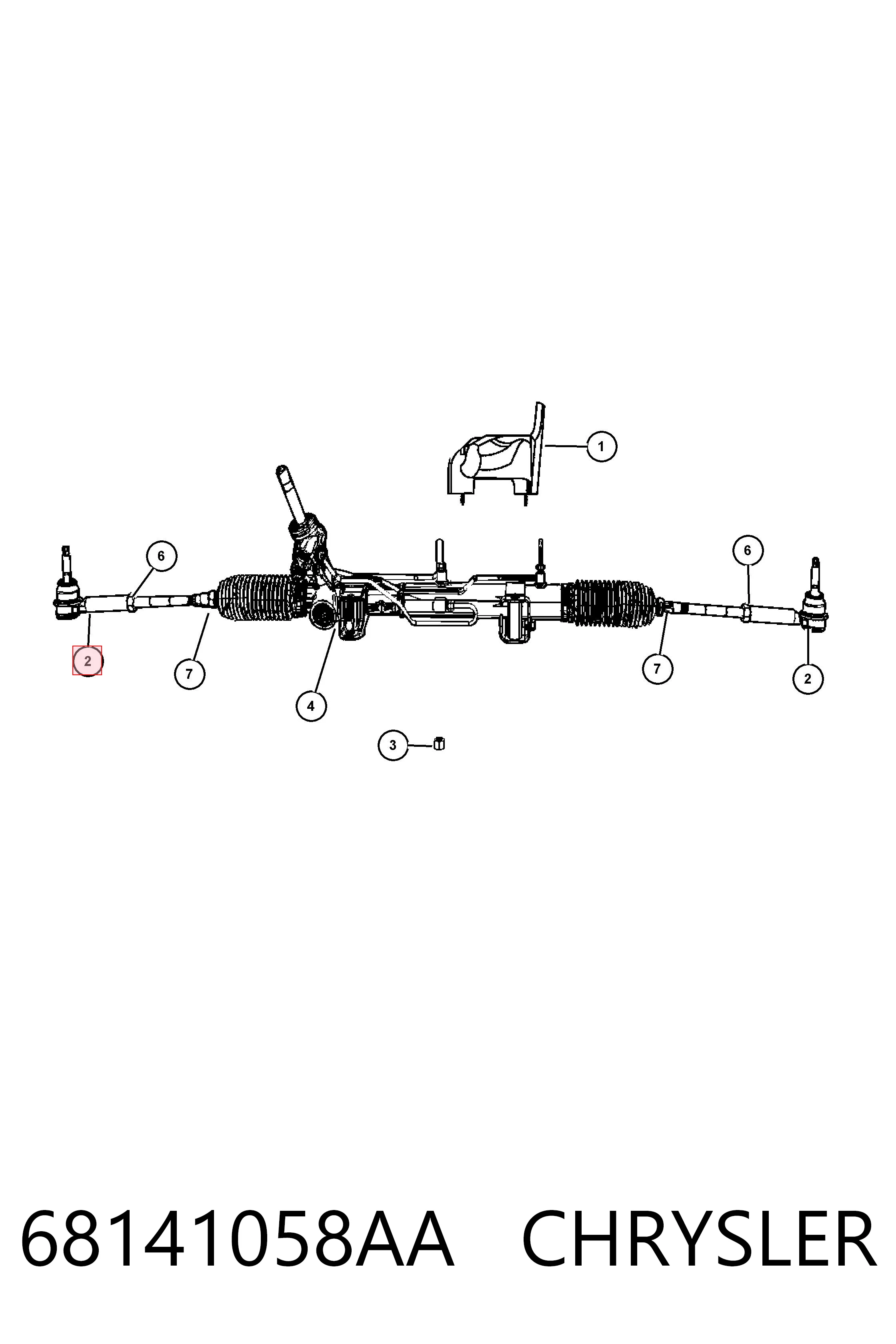 68141058AA Chrysler Końcówka drążka kierowniczego zewnętrzna