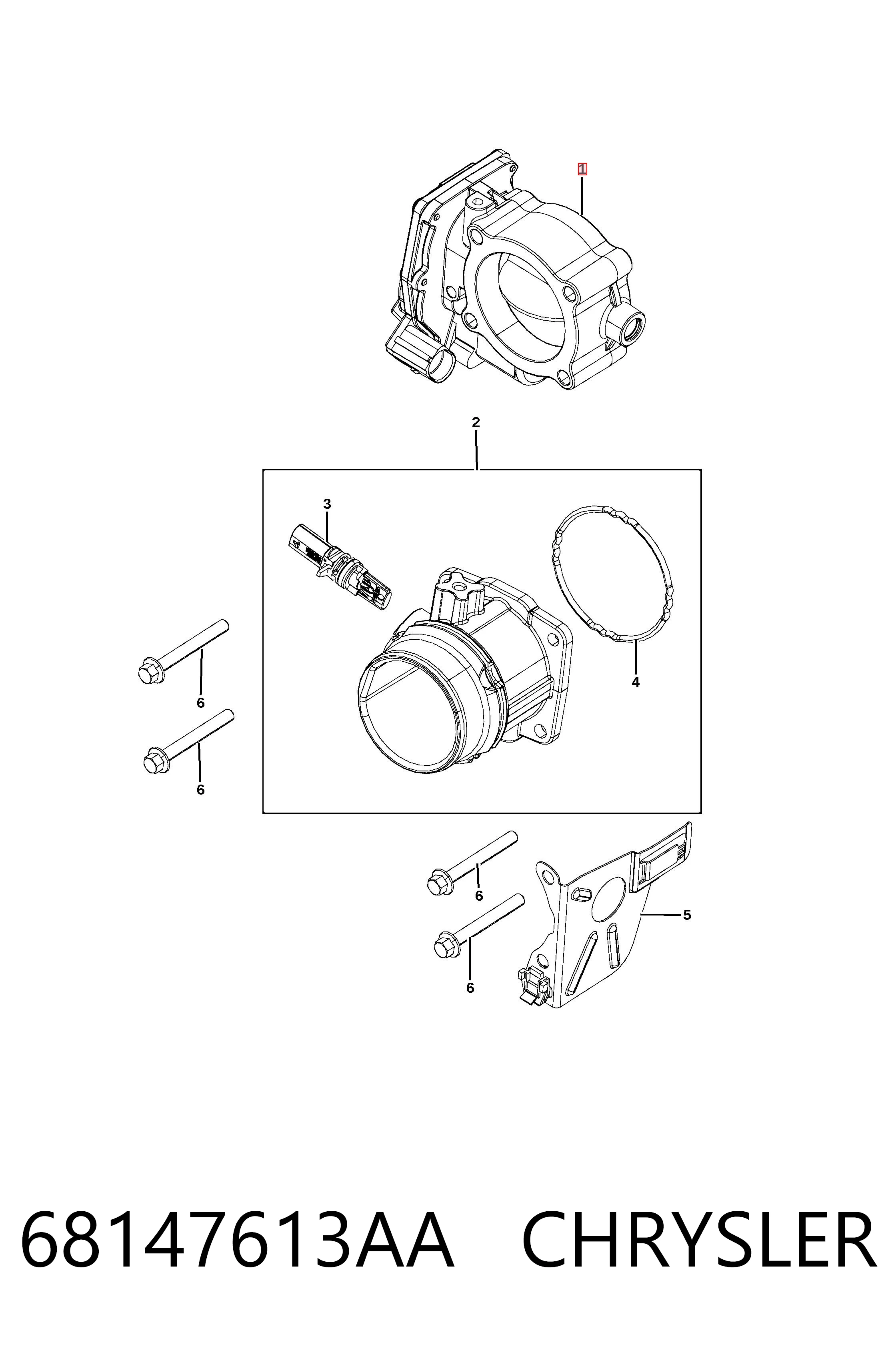 68147613AA Chrysler Przepustnica, komplet