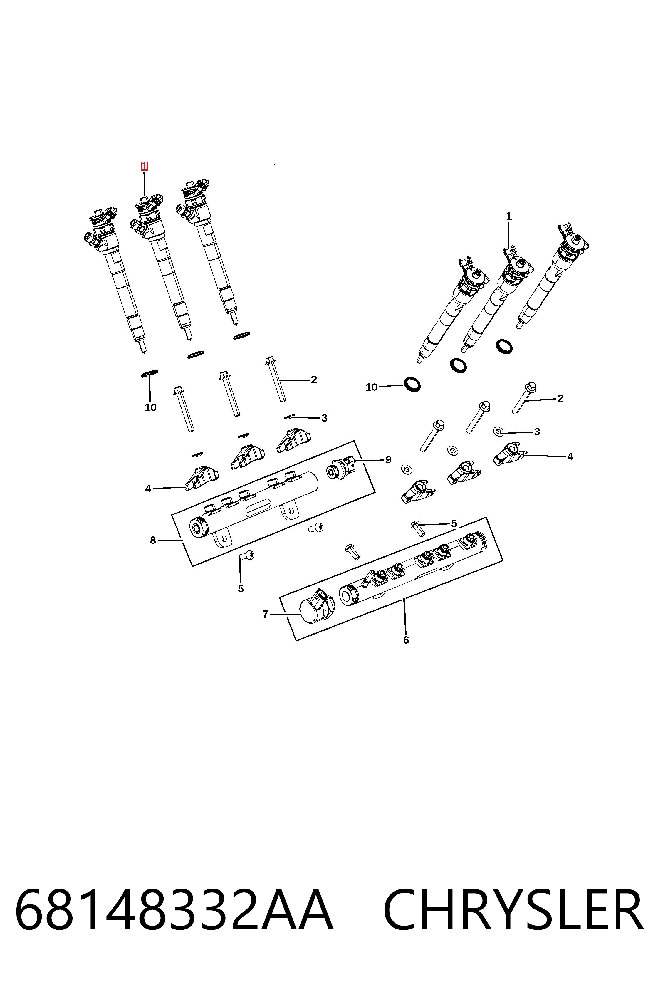 68148332AA Chrysler Wtryskiwacz paliwa