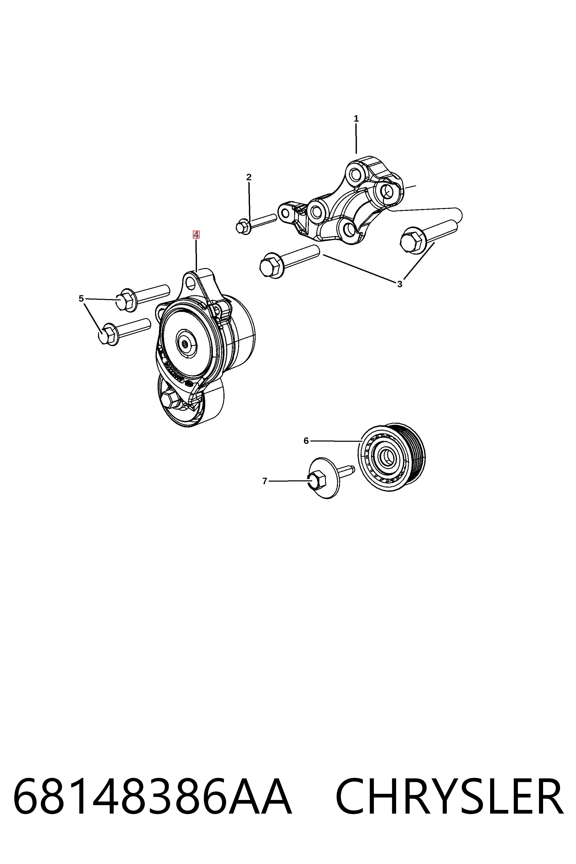 68148386AA Chrysler Napinacz paska napędowego