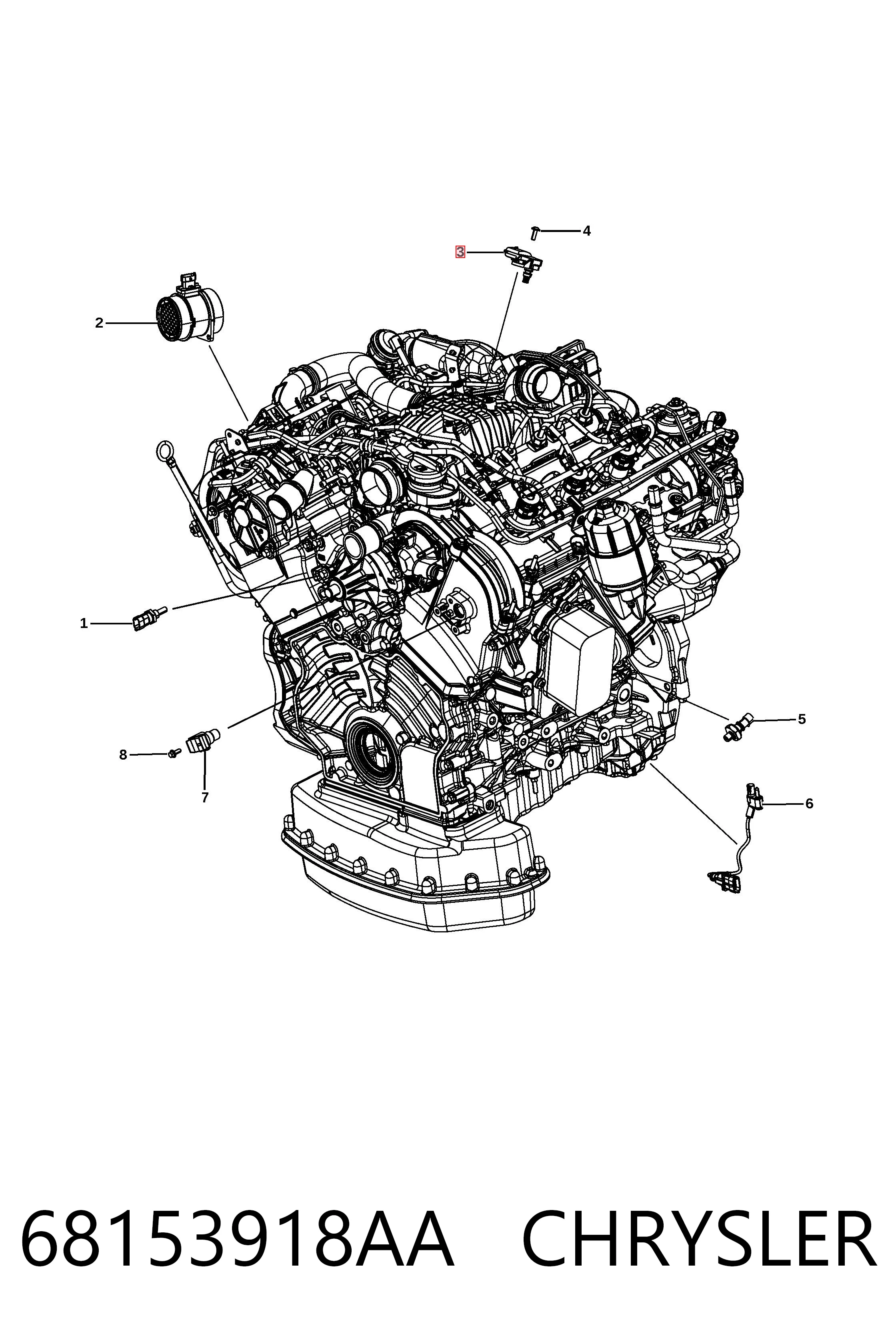 68153918AA Chrysler Czujnik ciśnienia w kolektorze ssącym, MAP