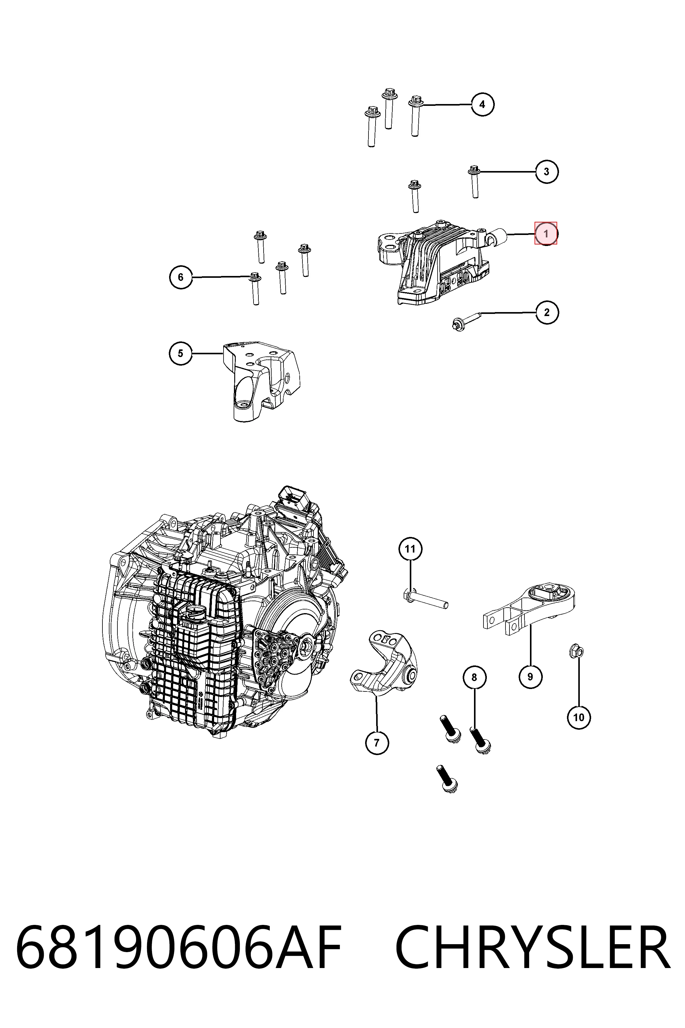 Do koszyka Poduszka (podpora) silnika lewa Jeep Cherokee  KL