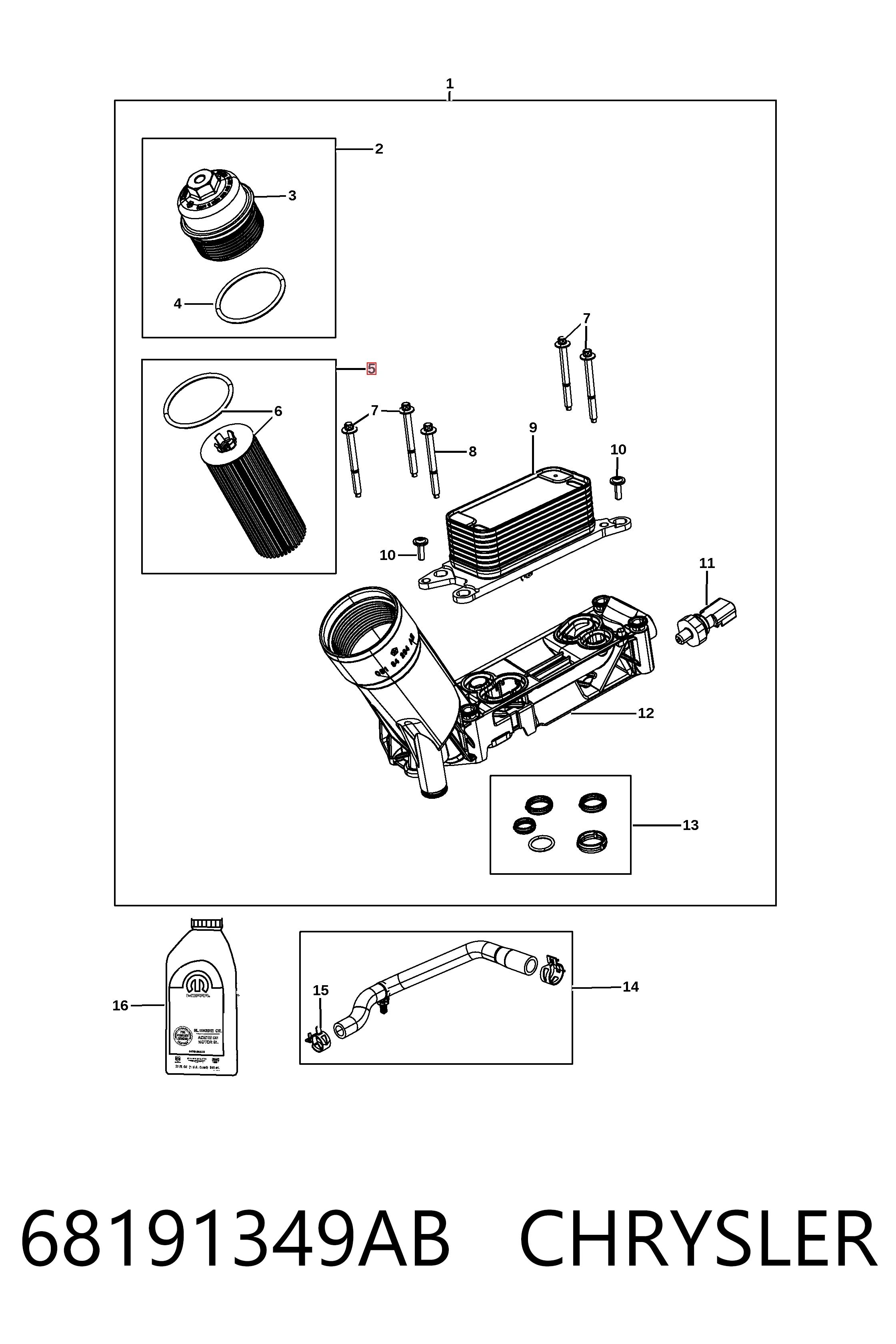 68191349AB Chrysler Filtr oleju