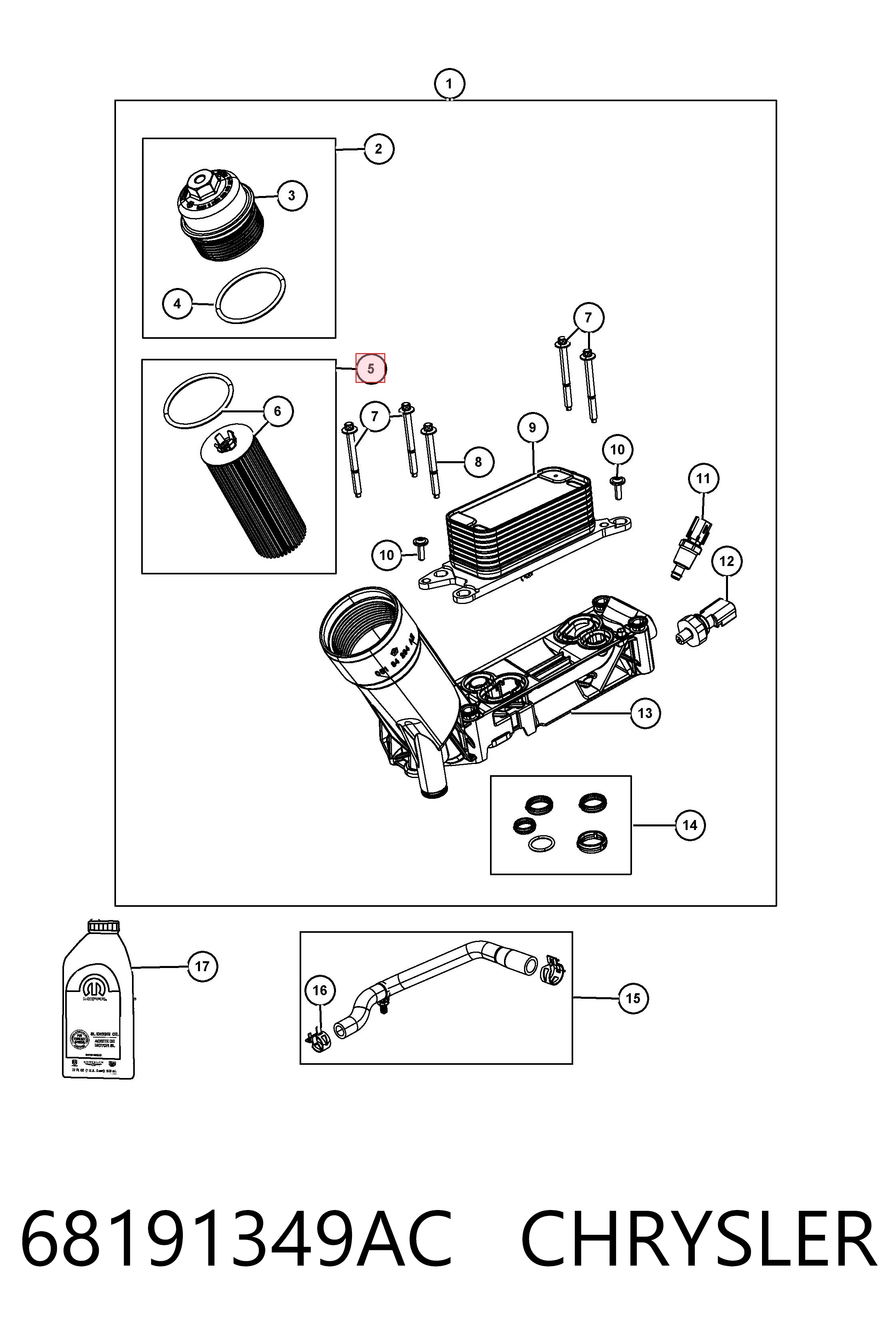 68191349AC Chrysler Filtr oleju
