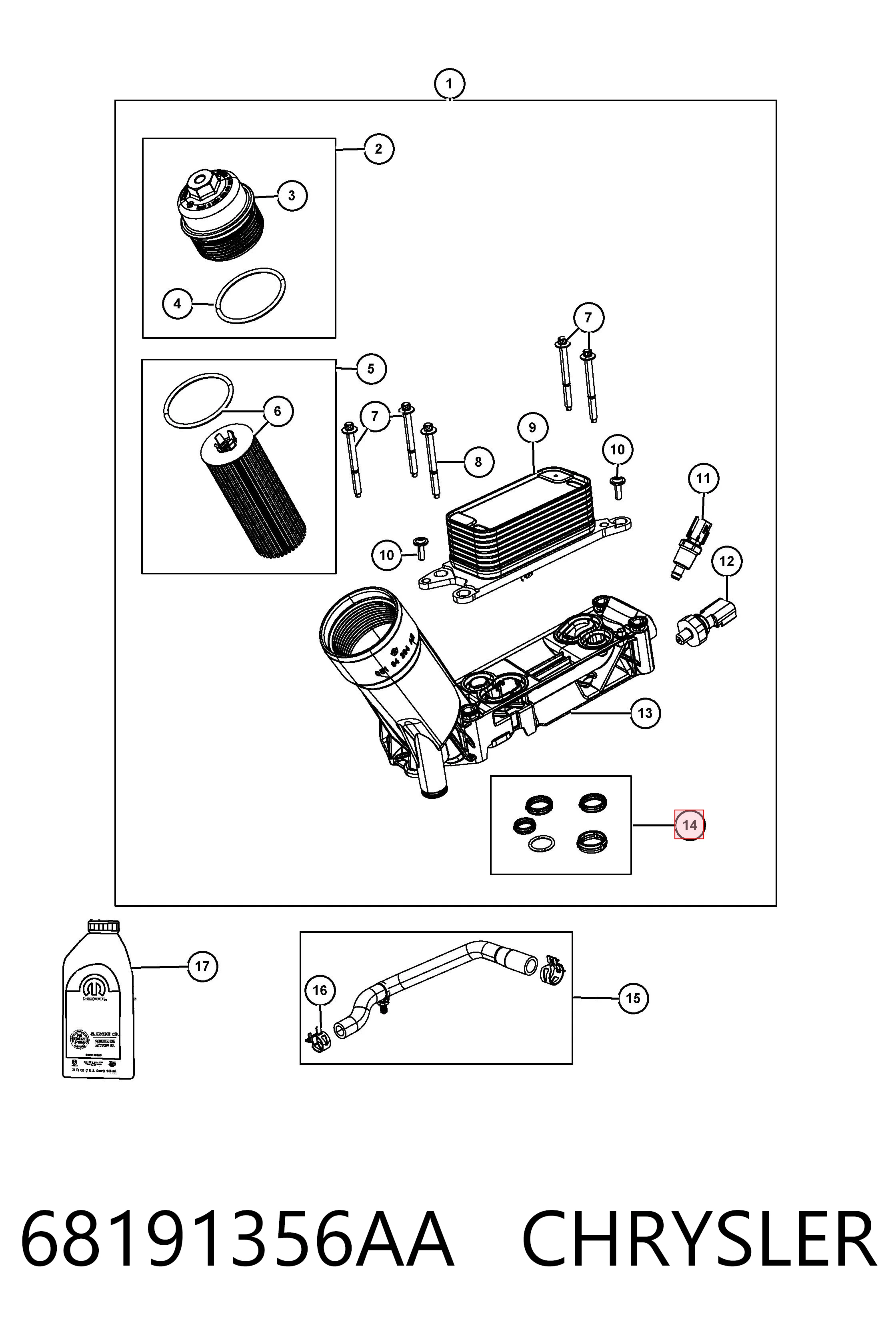 68191356AA Chrysler Uszczelka adaptera filtra oleju