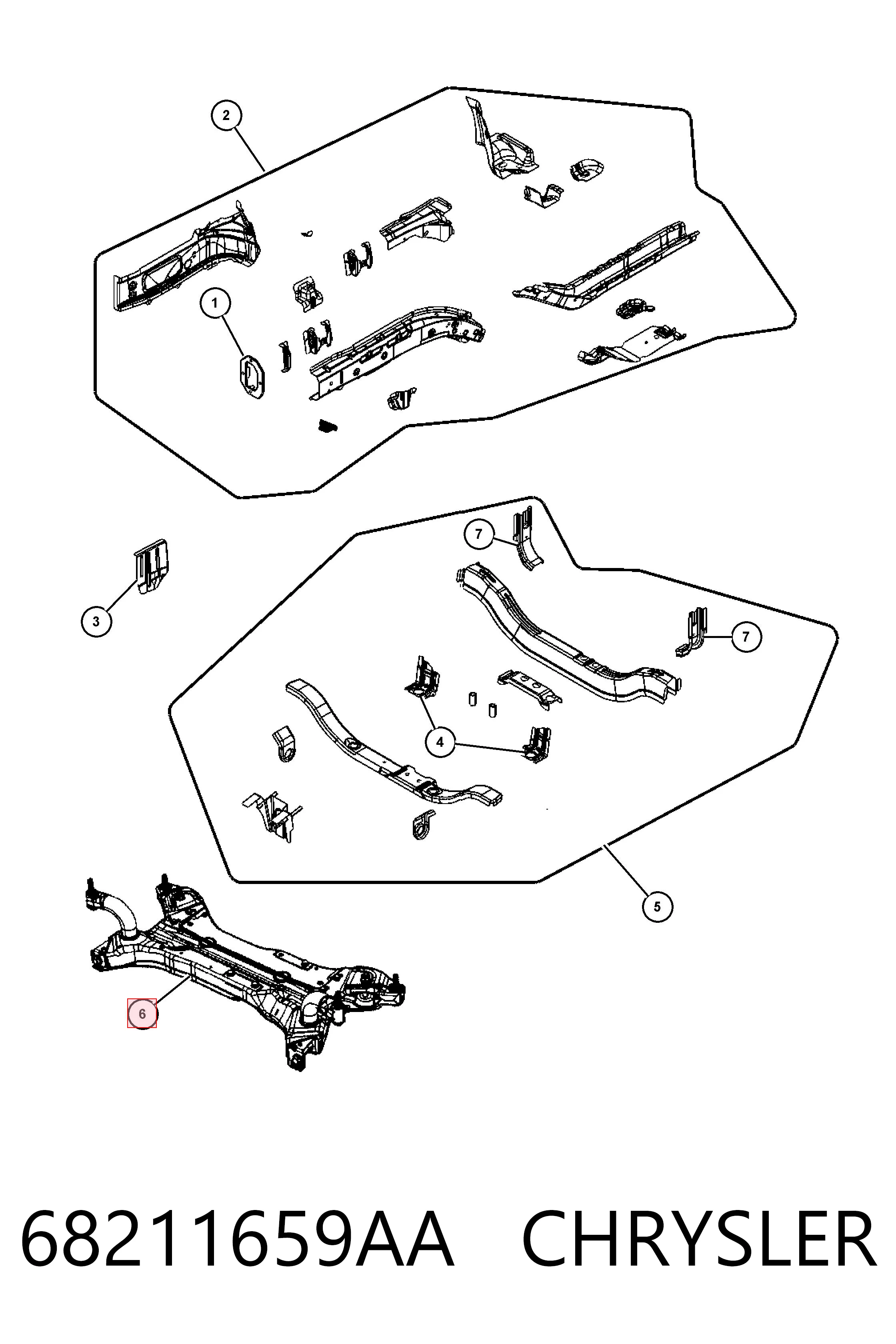 68211659AA Chrysler Korpus osi przedniej