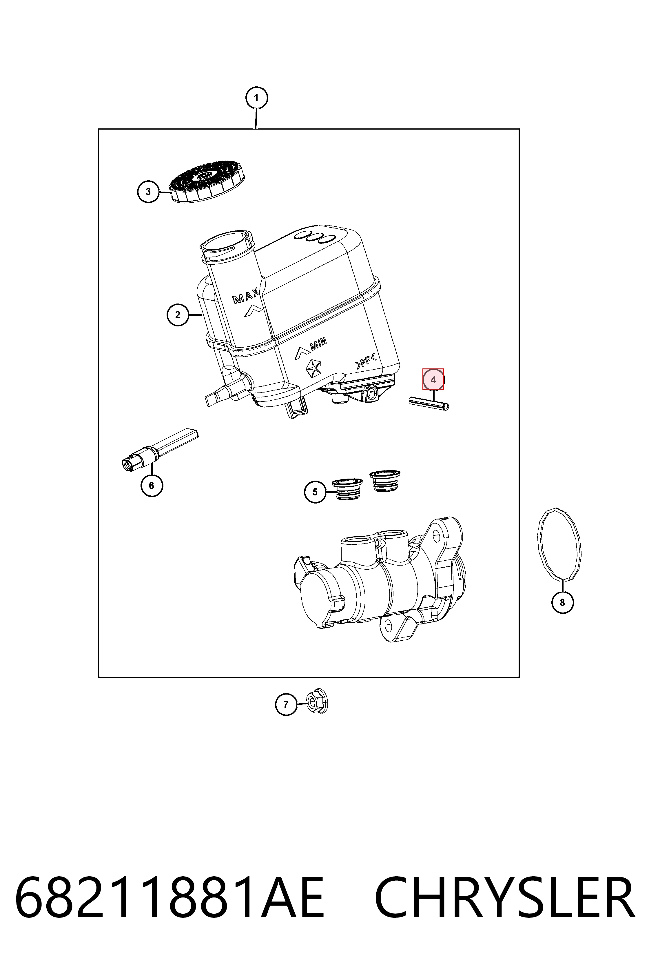 Główny cylinder hamulców do Jeep Cherokee  KL