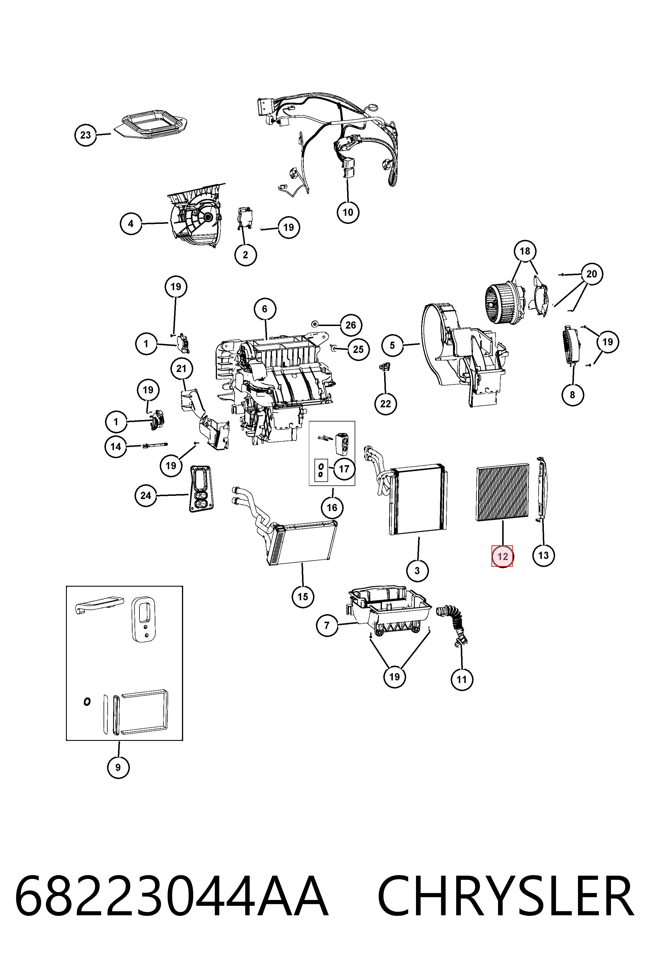 68223044AA Chrysler Filtr kabiny
